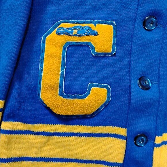 Other Vintage 70s Cheerleader Striped Cardigan Sweater Size XS / US 0-2 / IT 36-38 - 2 Thumbnail
