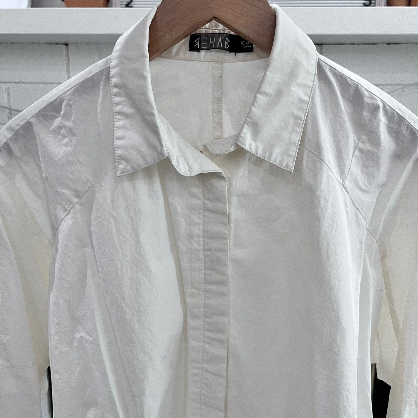 Other Rehab White Dress Long Sleeve Shirt Bow Accent Back Size S / US 4 / IT 40 - 3 Thumbnail