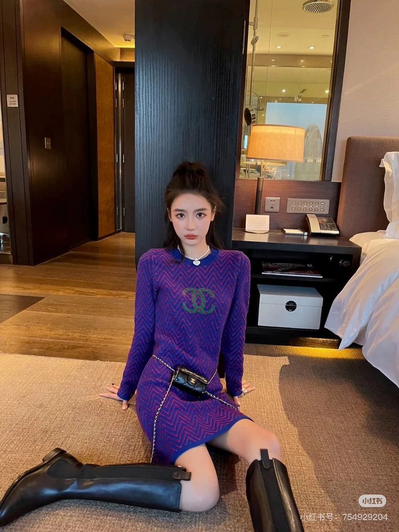Chanel Chanel 21K autumn and winter purple mixed-color cashmere d Size XXS / US 00 / IT 34 - 8 Thumbnail