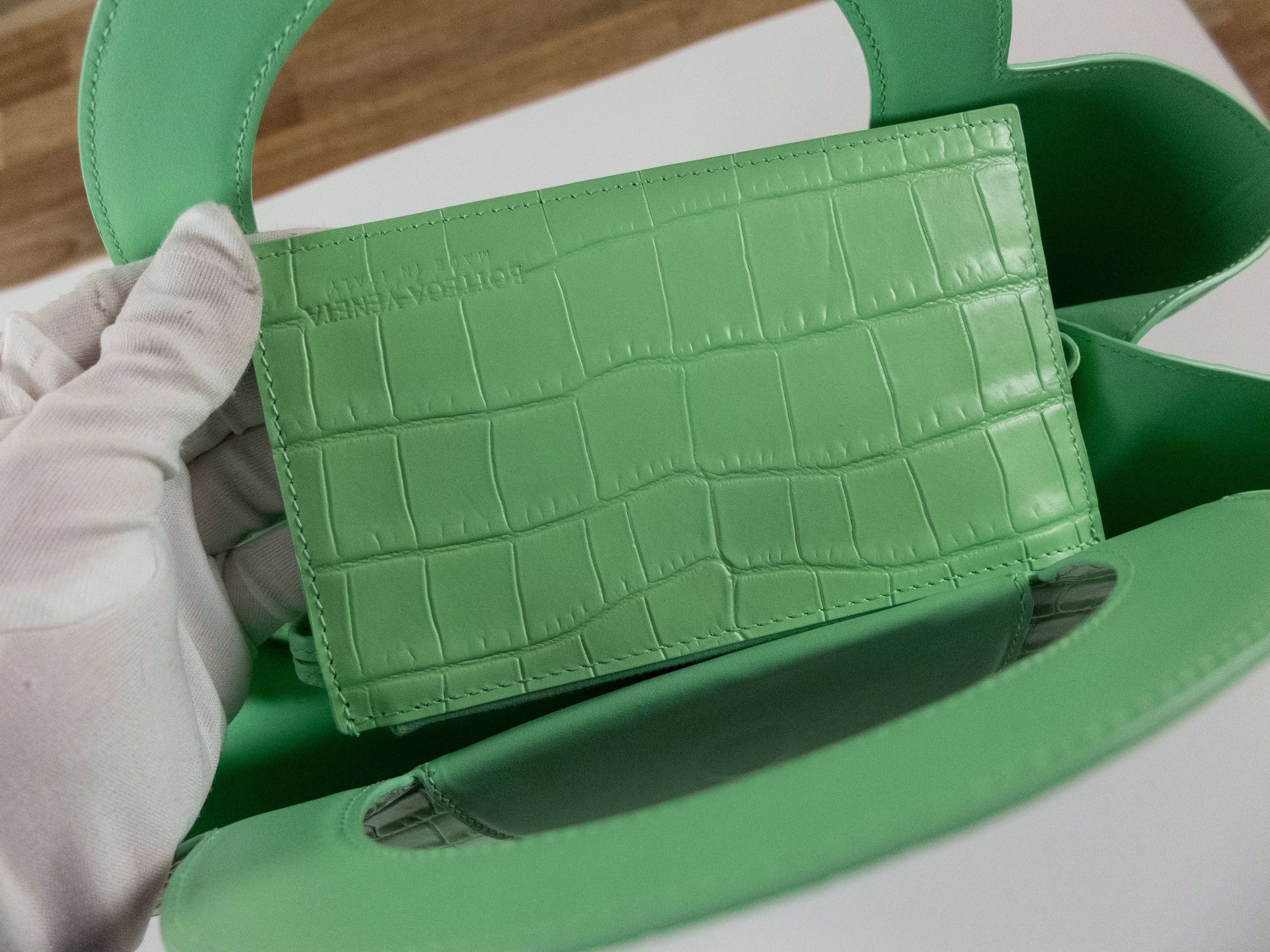 Bottega Veneta BOTTEGA VENETA Doll green croc effect leather tote bag Size ONE SIZE - 9 Thumbnail