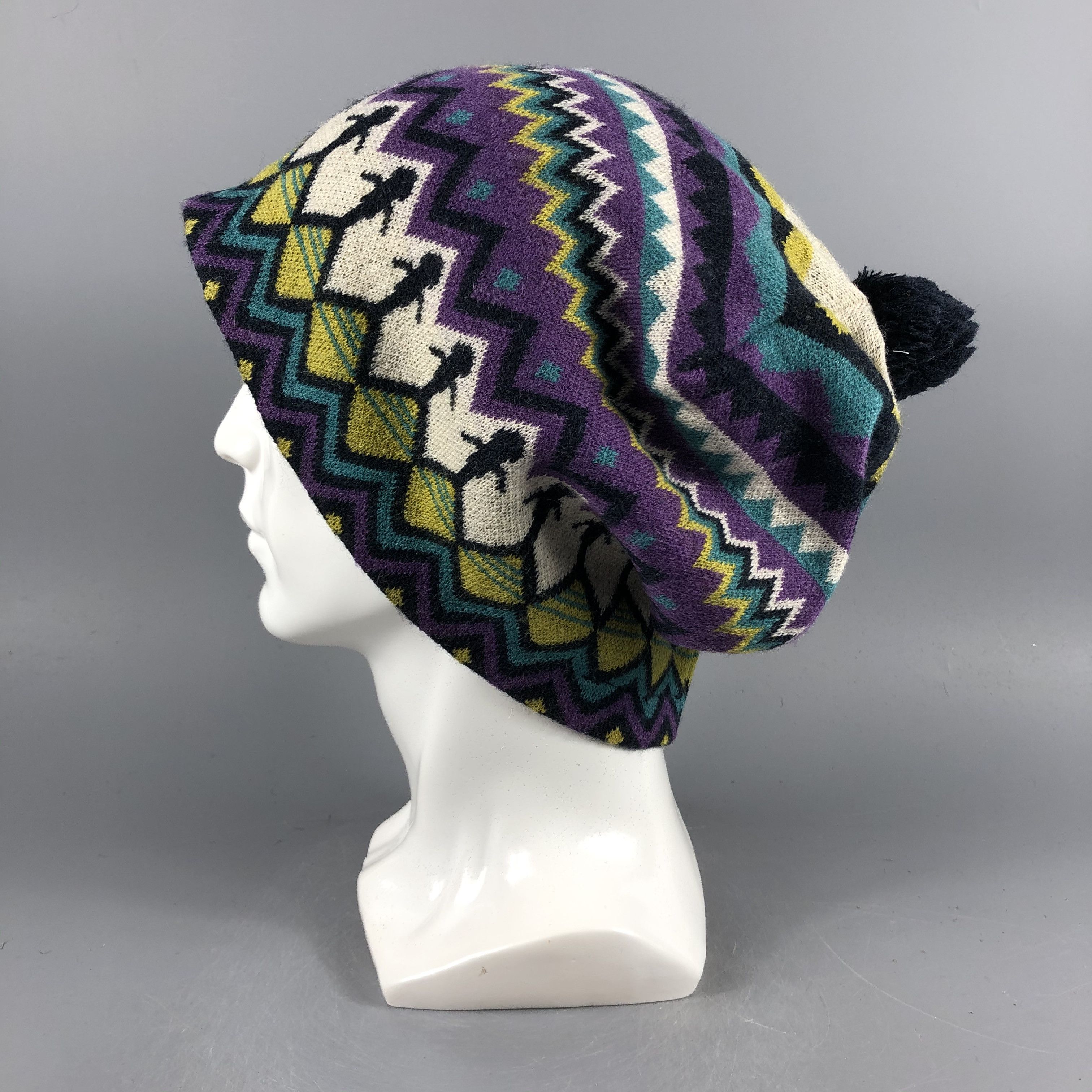 Vintage Jochomola Multiclor Beanie Snow Hat Snow Cap -D1257 Size ONE SIZE - 1 Thumbnail