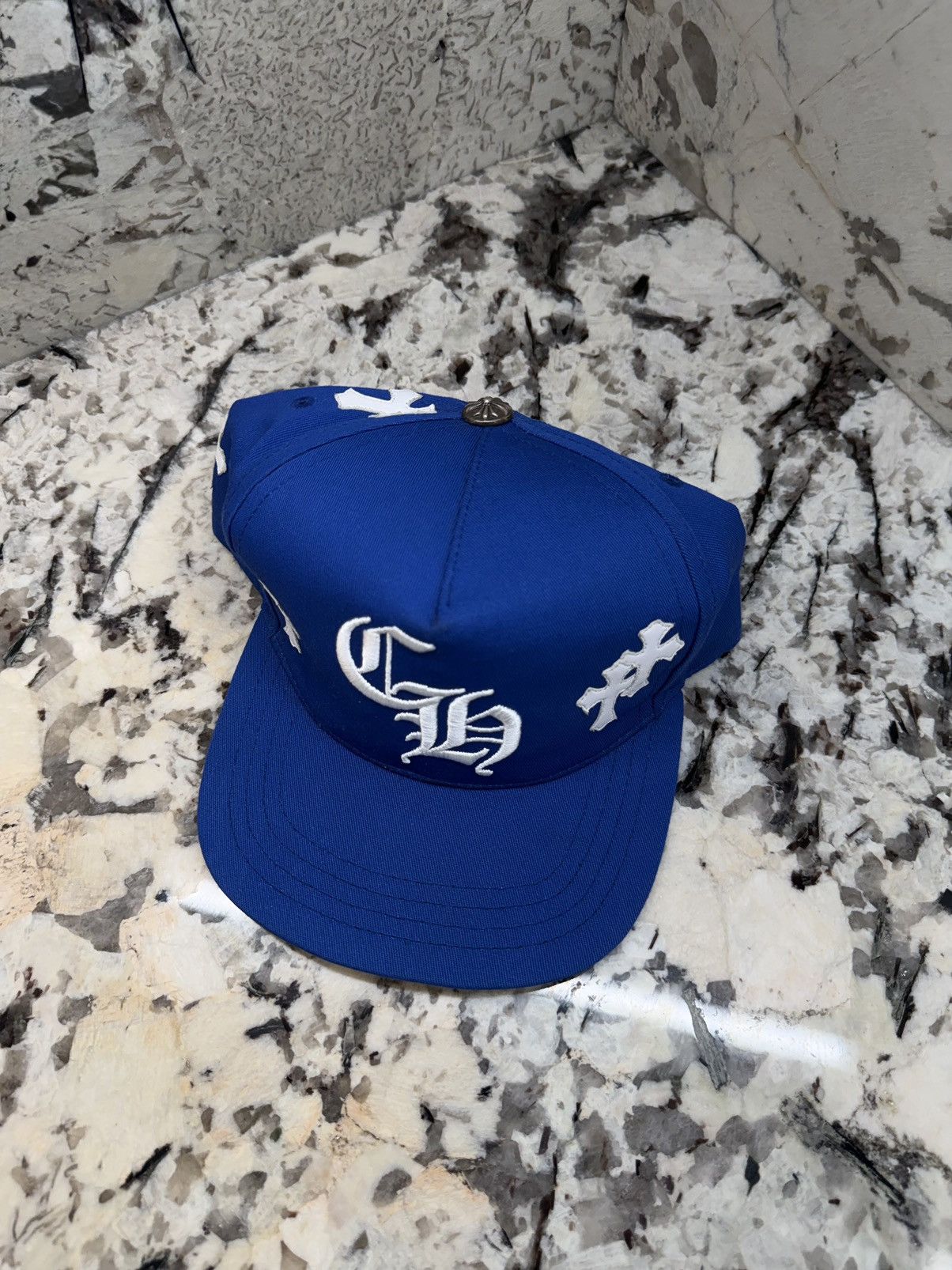 Chrome Hearts Chrome Hearts Cross Patch Hat Blue White Baseball Cap Size ONE SIZE - 4 Thumbnail