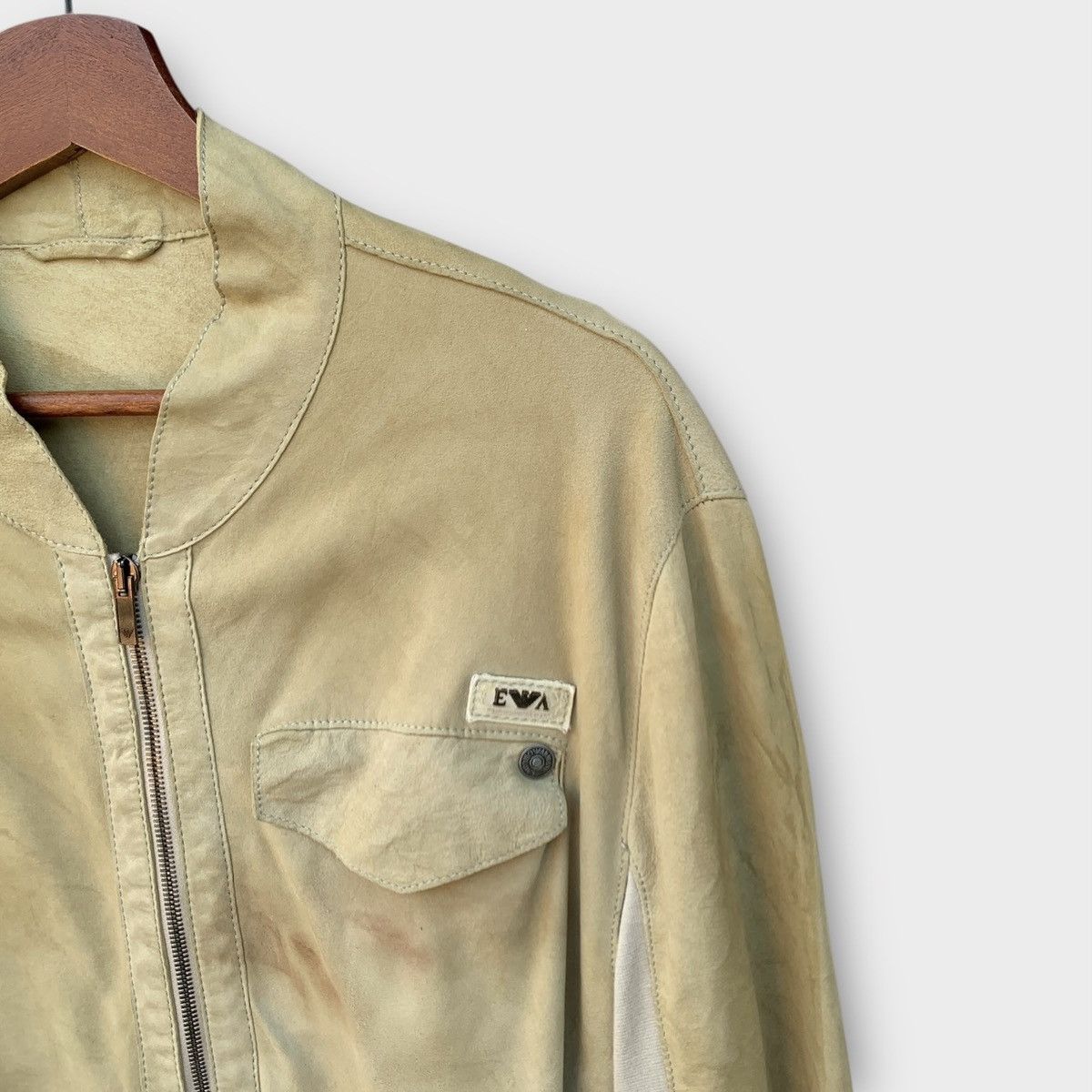 Emporio Armani SS2007 EMPORIO ARMANI BIKER SUEDE LEATHER JACKET Size US S / EU 44-46 / 1 - 5 Thumbnail