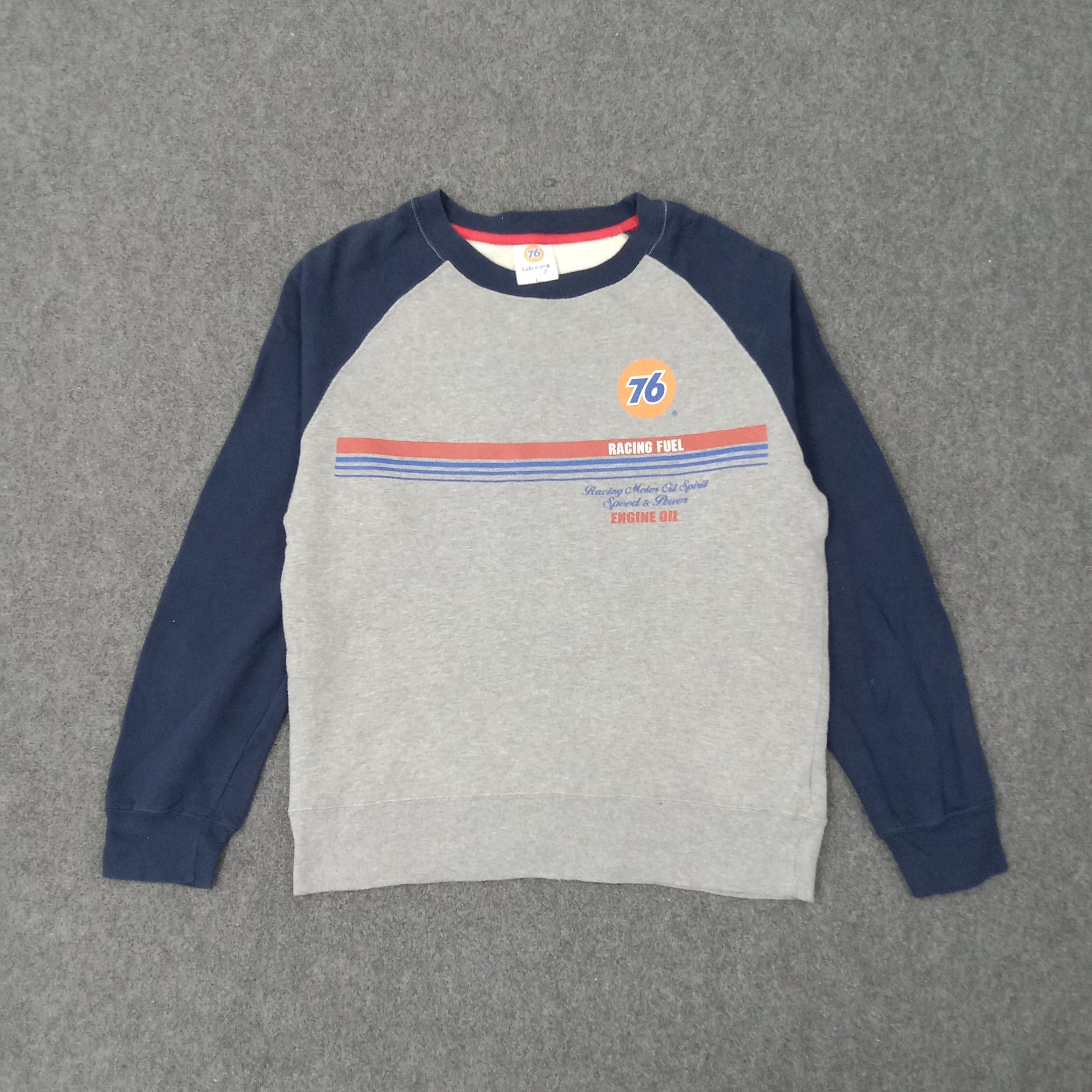 Japanese Brand Lubricant 76 Motor Oil Raglan racing Fuel Sweatshirt C261N5 Size US M / EU 48-50 / 2 - 3 Thumbnail