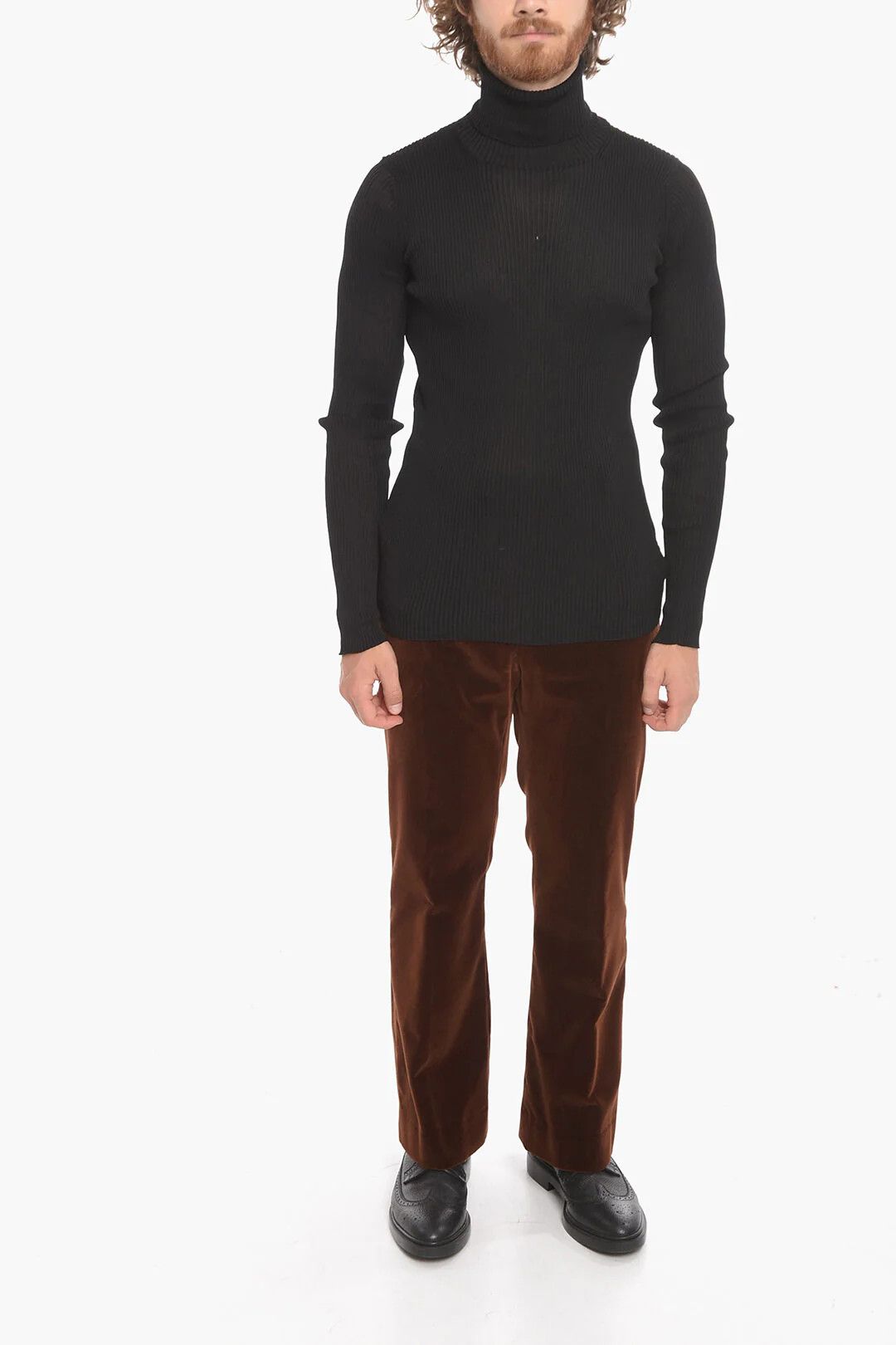 Off-White og1mm0526 Turtleneck Ribbed Sweater in Black Size US M / EU 48-50 / 2 - 4 Thumbnail