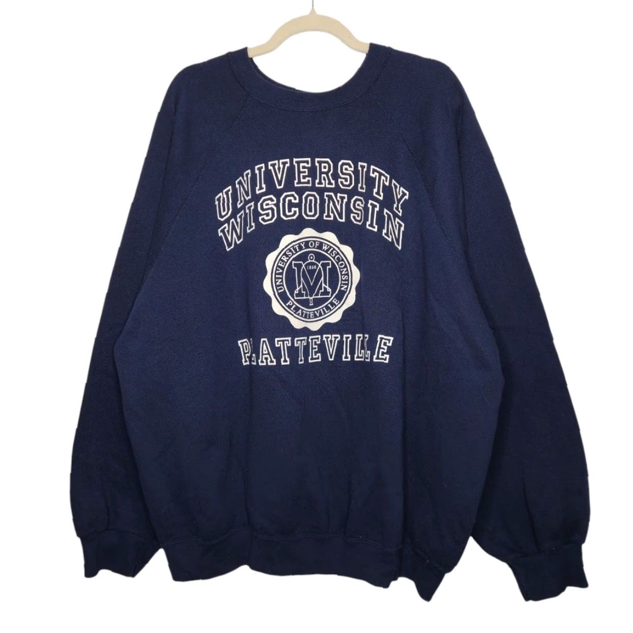Tultex VINTAGE Tultex Sweatshirt Raglan Crewneck Blue 3XL Men Pullover Wisconsin 90s UW Platteville Size US XXL / EU 58 / 5 - 2 Thumbnail