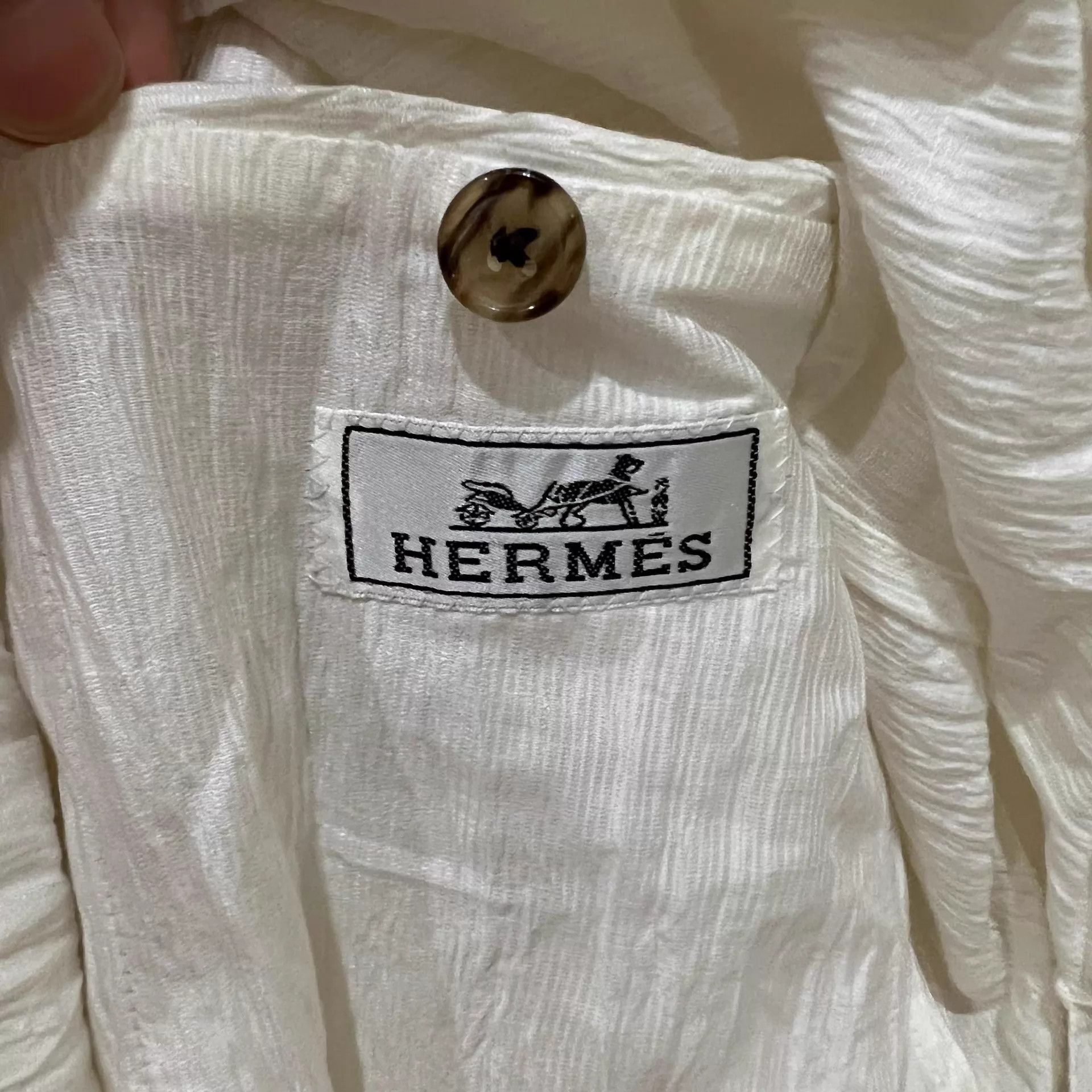 Hermes Hermes Cream Pleated Linen Blazer 48 99New Size US M / EU 48-50 / 2 - 5 Thumbnail