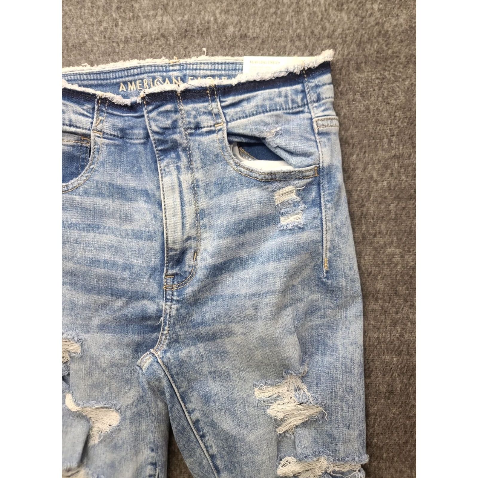 American Eagle Outfitters VINTAGE American Eagle Jeggings Womens 6 27x28 Regular Fit Ankle Super Hi Rise Thrashed Size 28" / US 6 / IT 42 - 6 Thumbnail