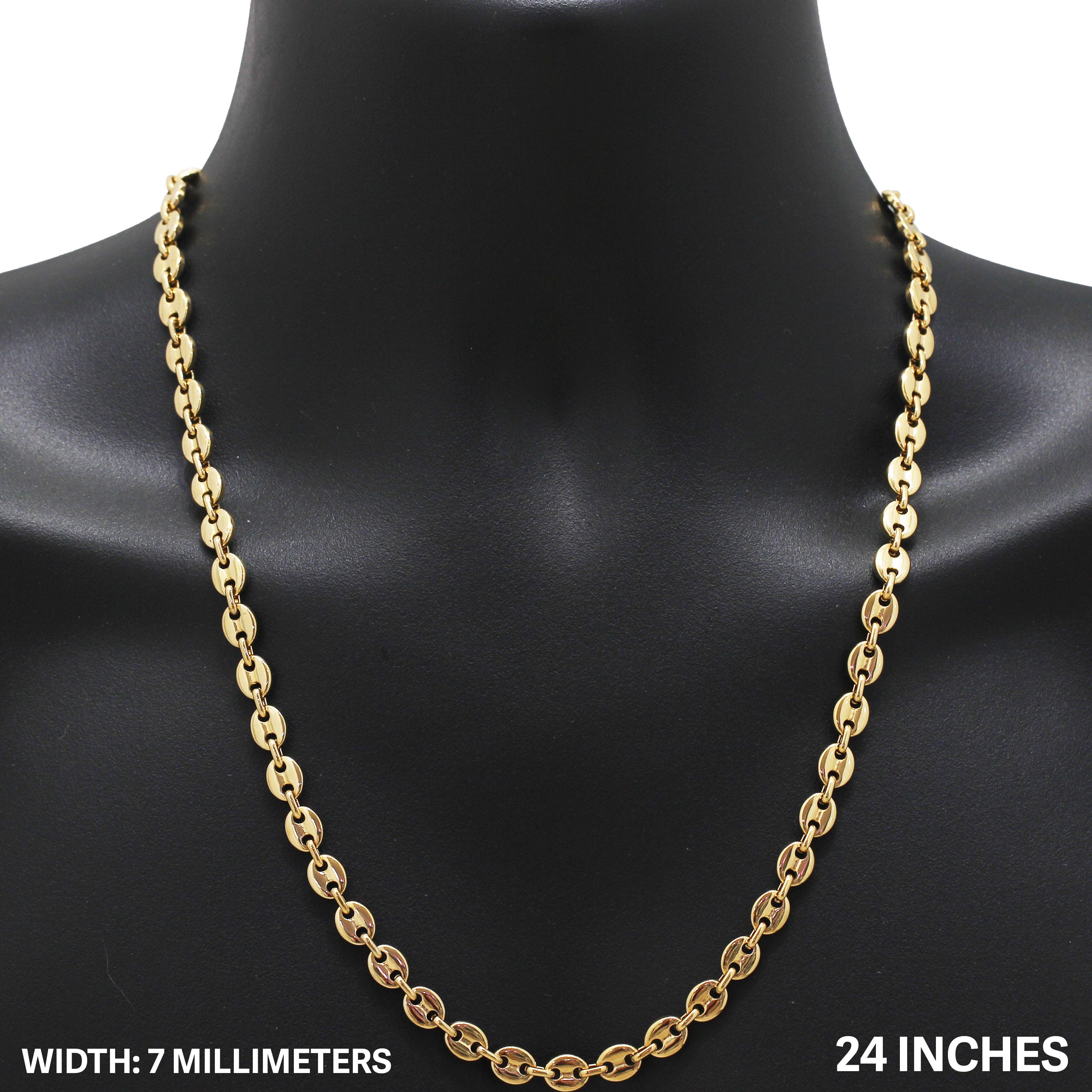 Other 316L Stainless Steel 18k GP 7mm Mariner Chain Necklace 24” Size ONE SIZE - 1 Thumbnail