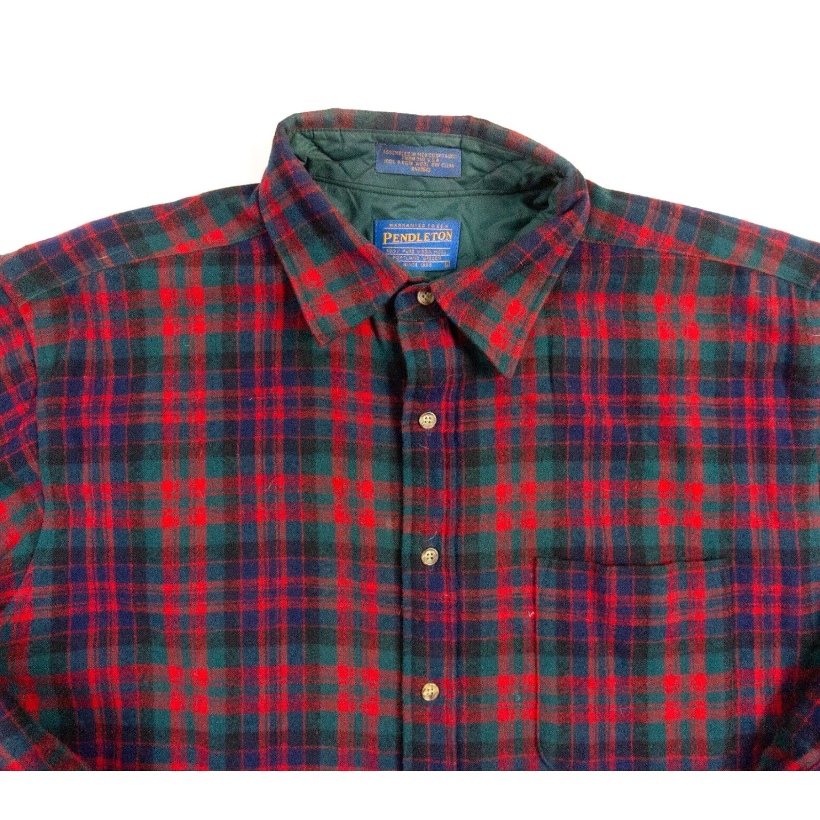 Pendleton VINTAGE Pendleton Flannel Button-Up Shirt Mens Large Red Plaid Wool Outdoors Size US L / EU 52-54 / 3 - 2 Thumbnail