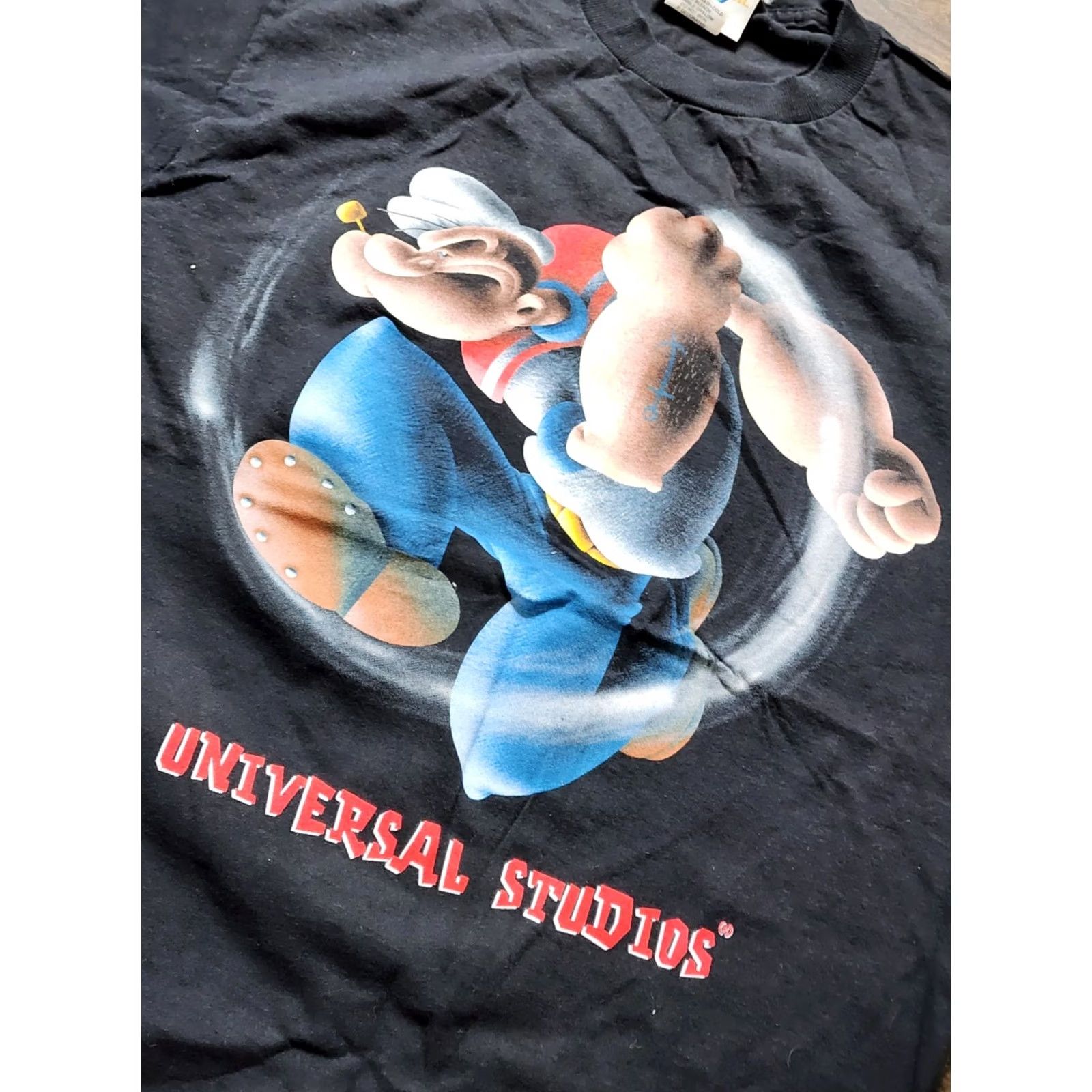Vintage VINTAGE Popeye Universal Studios Hollywood T Shirt Mens M Black Cotton Crew Neck Short Sleeve 1990s Size US M / EU 48-50 / 2 - 4 Thumbnail