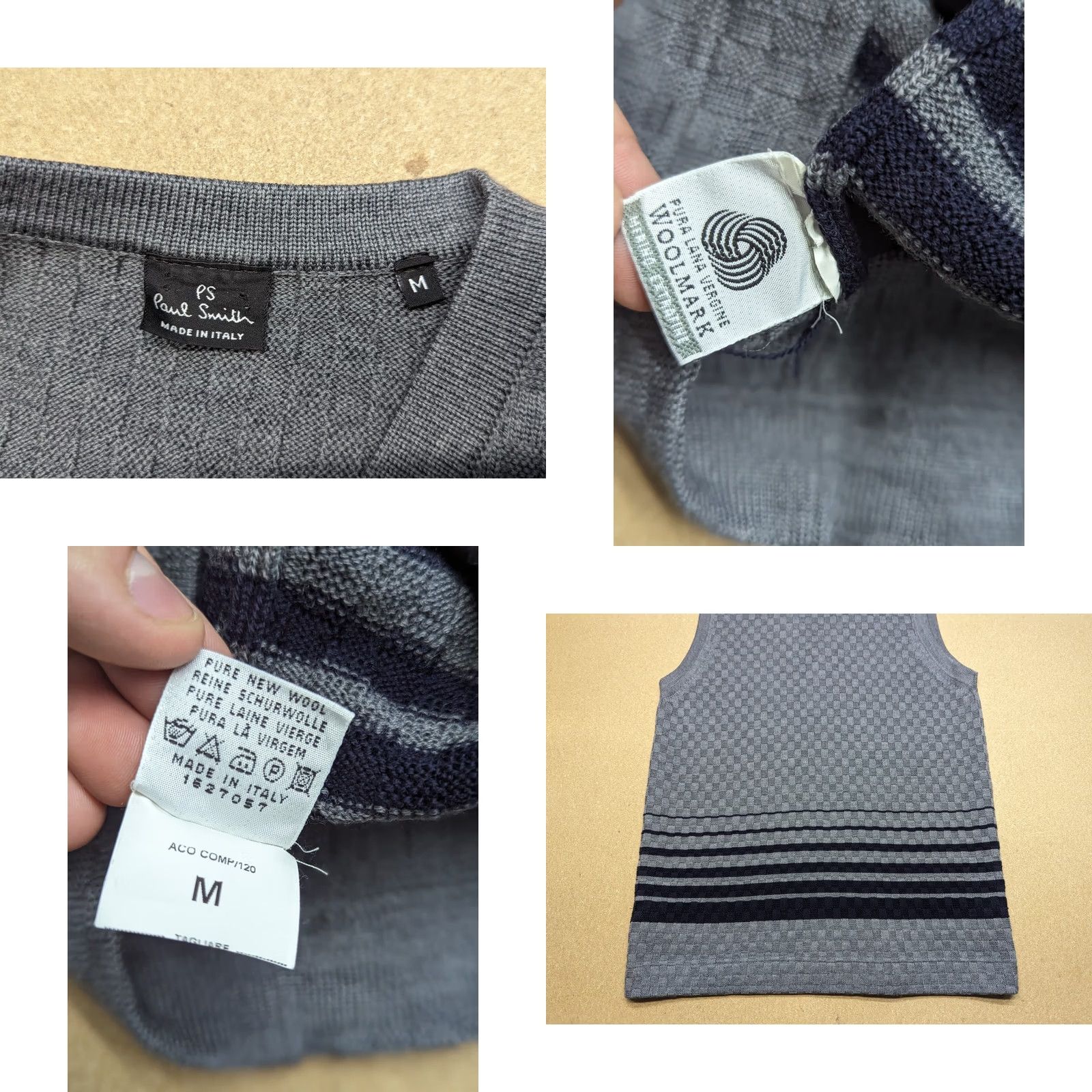 Paul Smith Paul Smith Vest Mens Medium Gray Wool Sleeveless Sweater V Neck Check Plaid Golf Vintage: No Mens Size US M / EU 48-50 / 2 - 8 Thumbnail