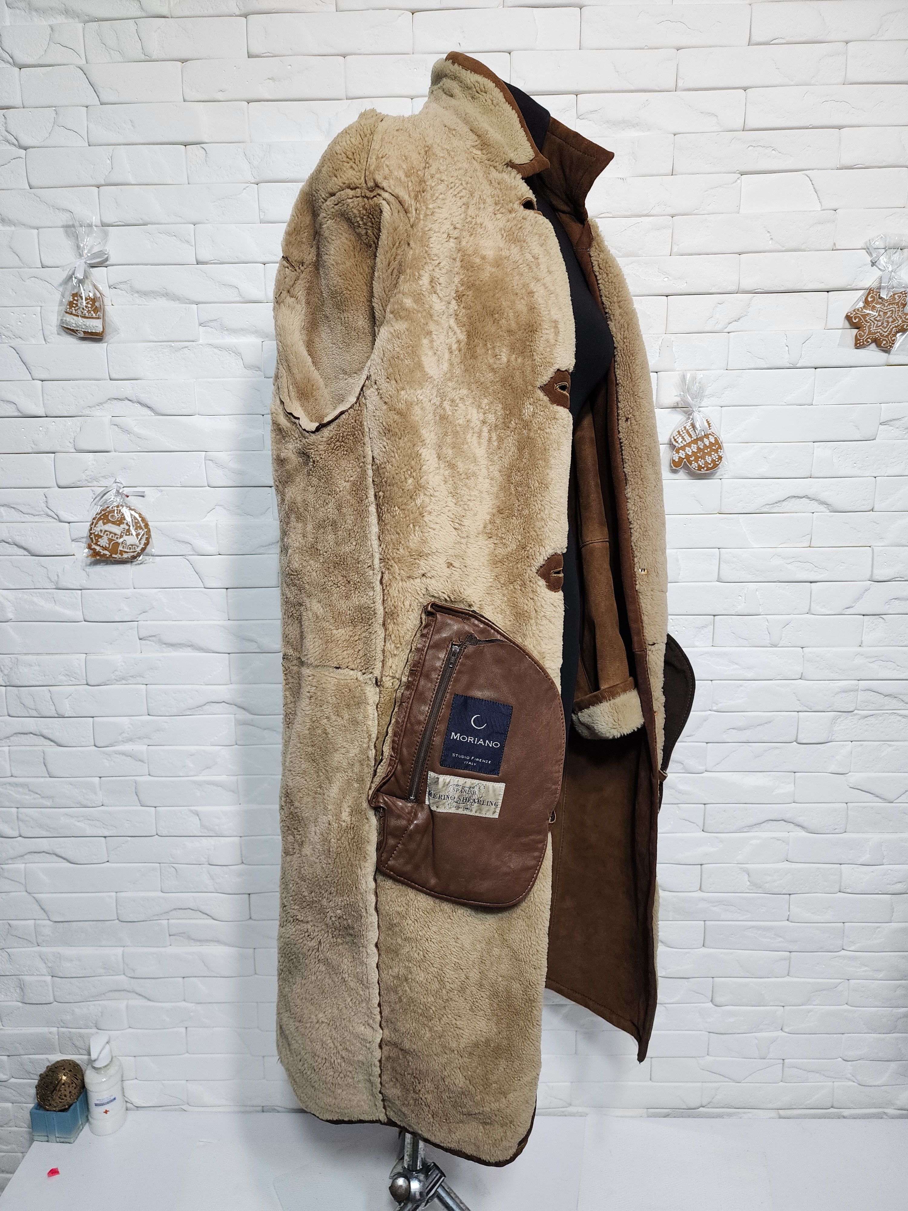 Furla Brown Sheepskin Coat: Genuine Fur, Button-Down Size US L / EU 52-54 / 3 - 8 Thumbnail