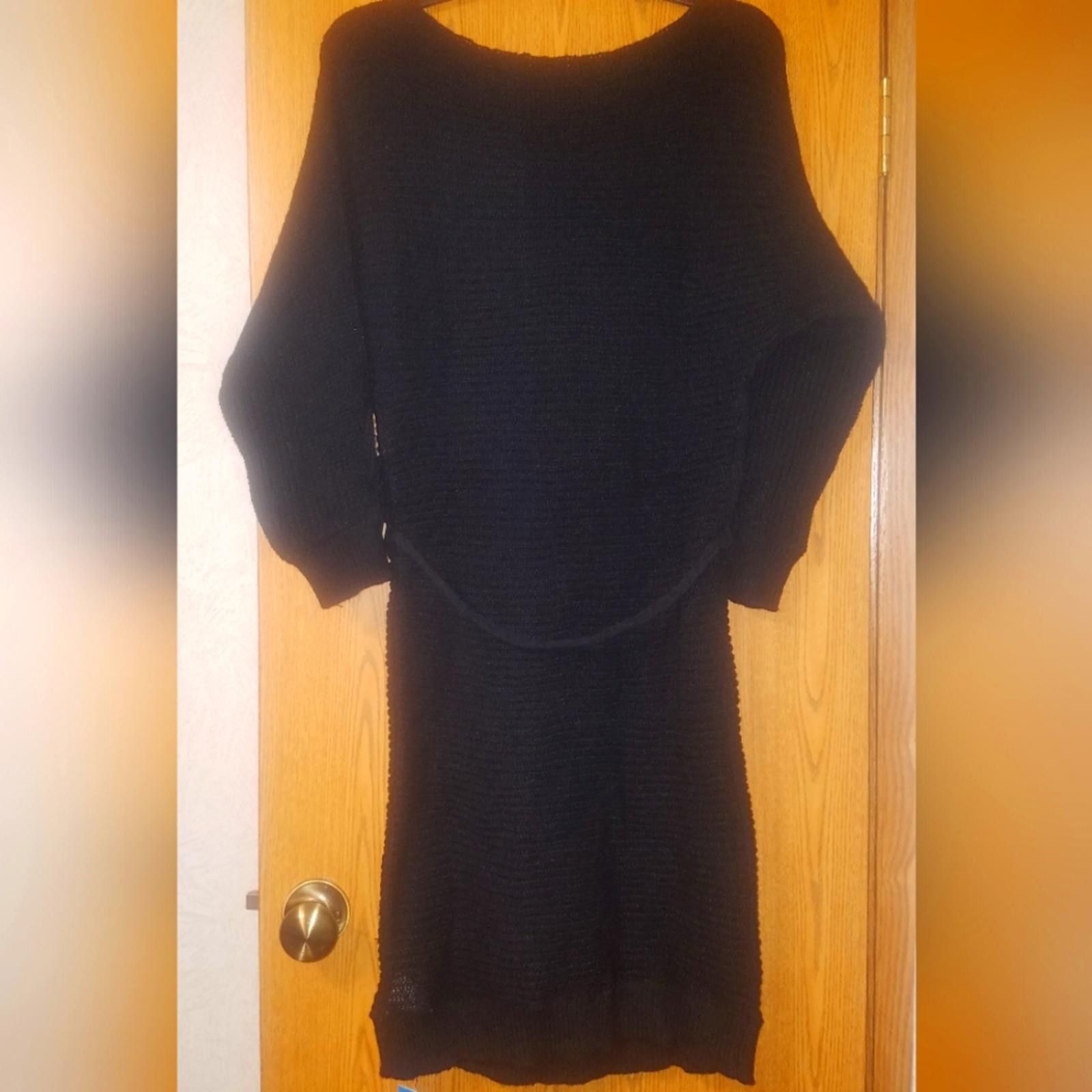 Designer NWT Cupshe Black Knit Sweater Dress Size Small Size S / US 4 / IT 40 - 2 Thumbnail