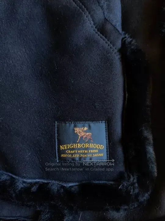 Neighborhood Neighborhood Luxury Fur Lined Leather Jacket, Pure Black, Size US S / EU 44-46 / 1 - 5 Thumbnail