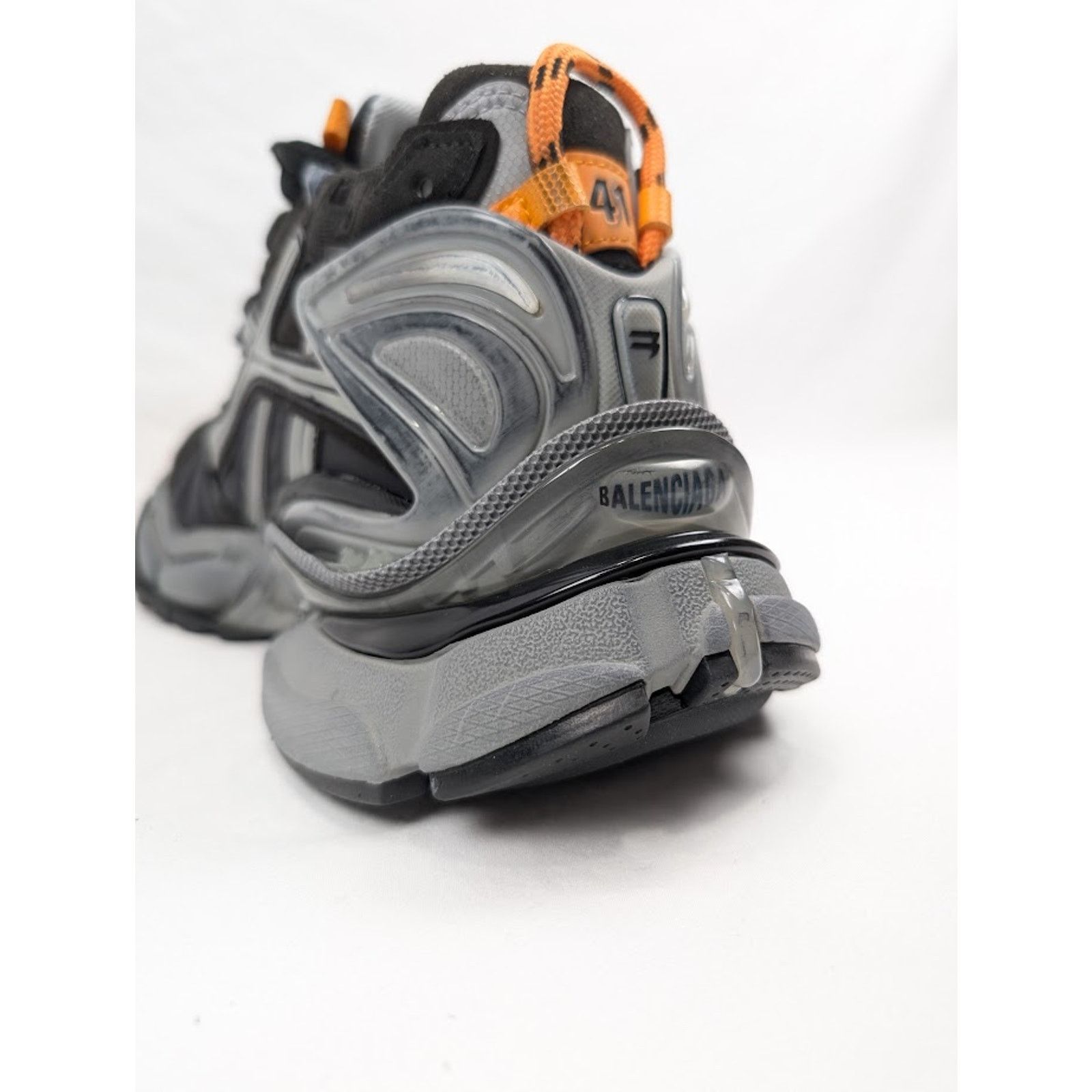 Balenciaga o1rshd1 Nylon Suede Runners in Black/Grey/Fluo Orange Size US 9 / EU 42 - 13 Thumbnail