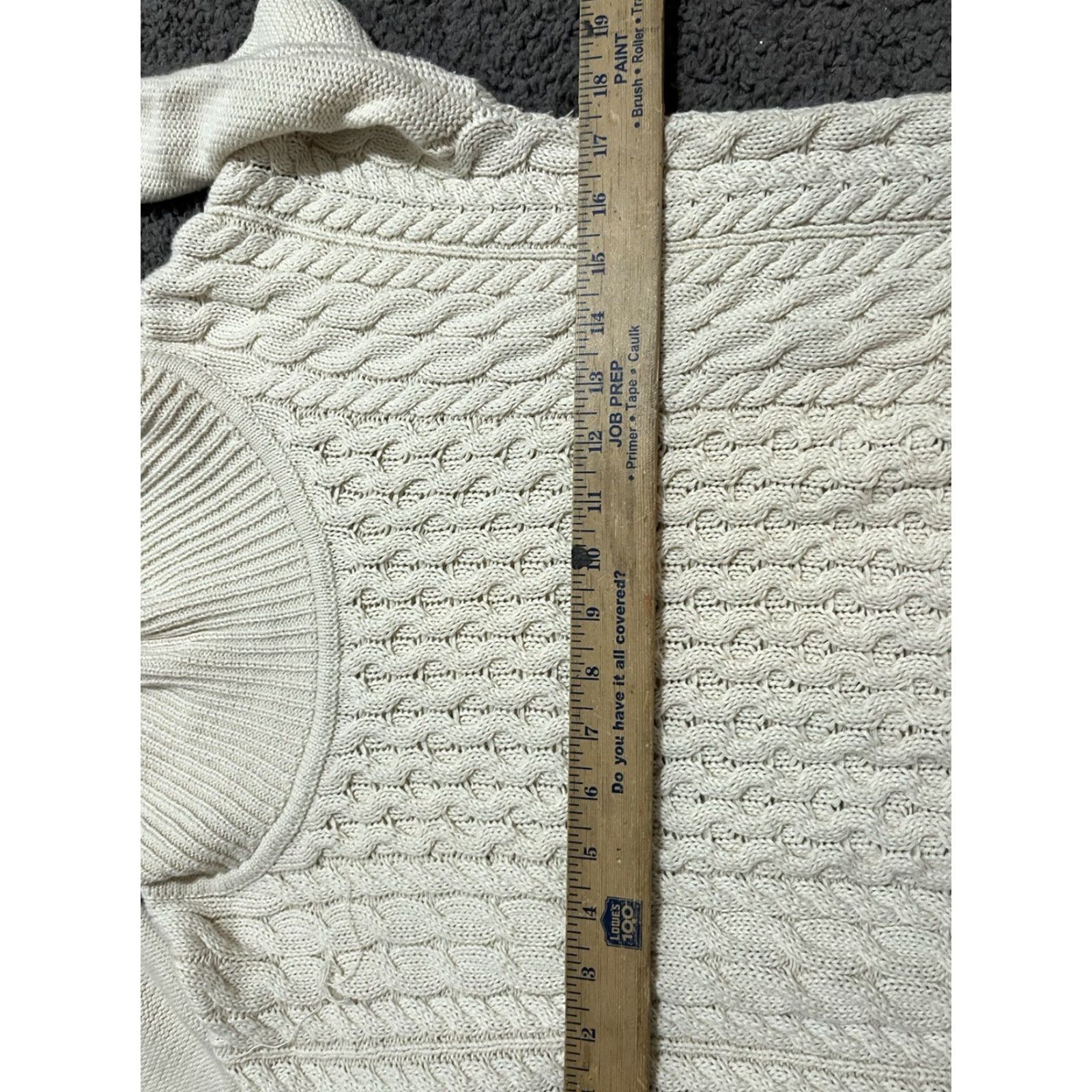 American Eagle Outfitters American Eagle Sweater Women’s S Ivory Cable-Knit Long Sleeve Turtleneck Casual Classic 90s Size S / US 4 / IT 40 - 4 Thumbnail