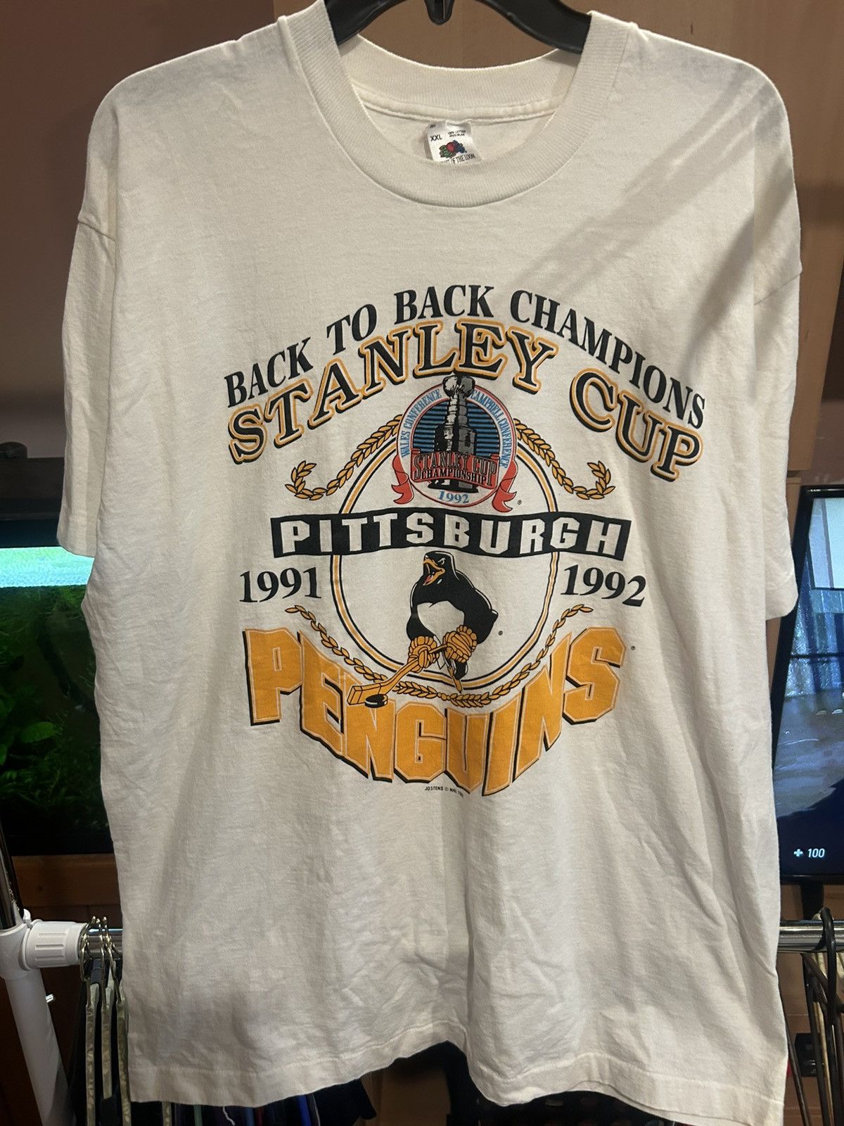 Fruit Of The Loom Vintage Penguins Stanley Cup T Shirt Size US XXL / EU 58 / 5 - 1 Thumbnail