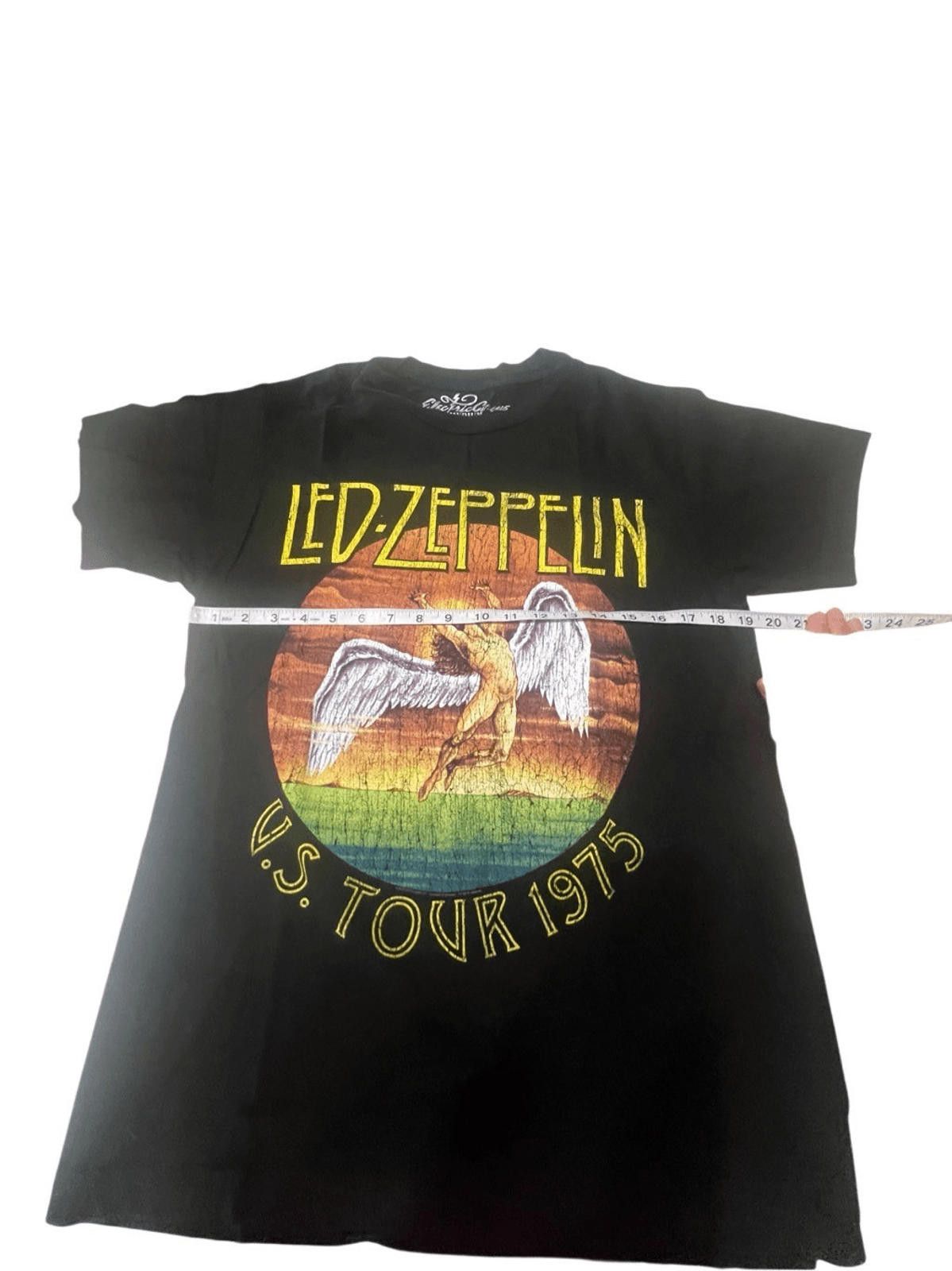 Designer Led Zeppelin US Tour 1975 Graphic T-Shirt Sz M Size US M / EU 48-50 / 2 - 4 Thumbnail