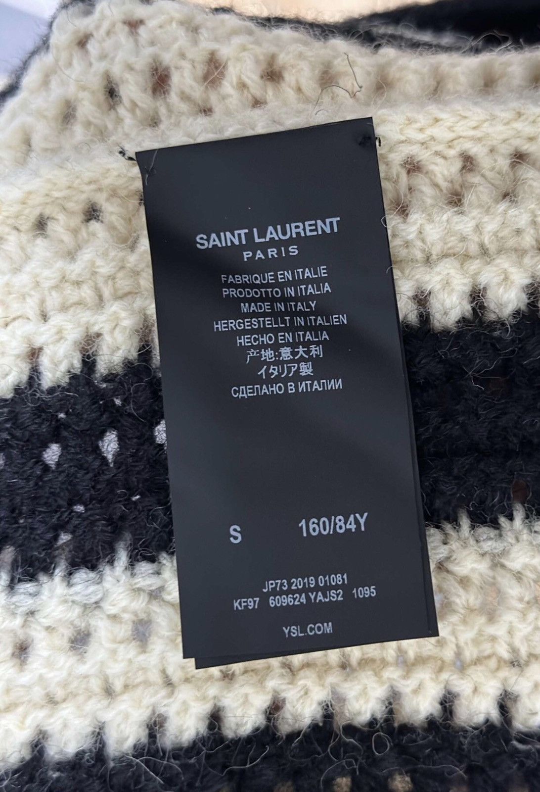 Saint Laurent Paris × Yves Saint Laurent Saint Laurent Paris black striped knit cardigan shirt Size US S / EU 44-46 / 1 - 4 Thumbnail