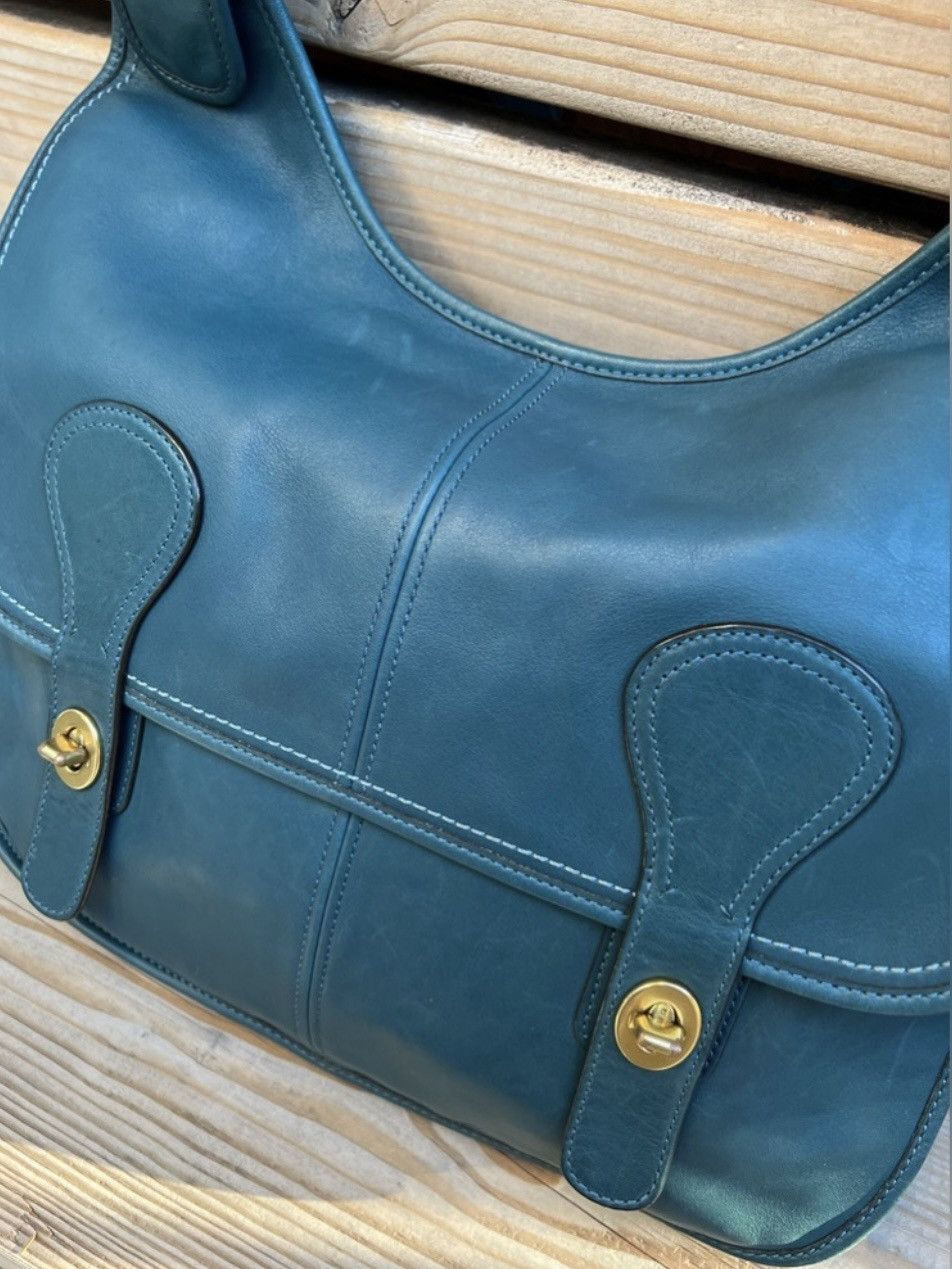 Coach Rare Coach Pony Express Limited Edition Erin Bag, Teal Size ONE SIZE - 3 Thumbnail