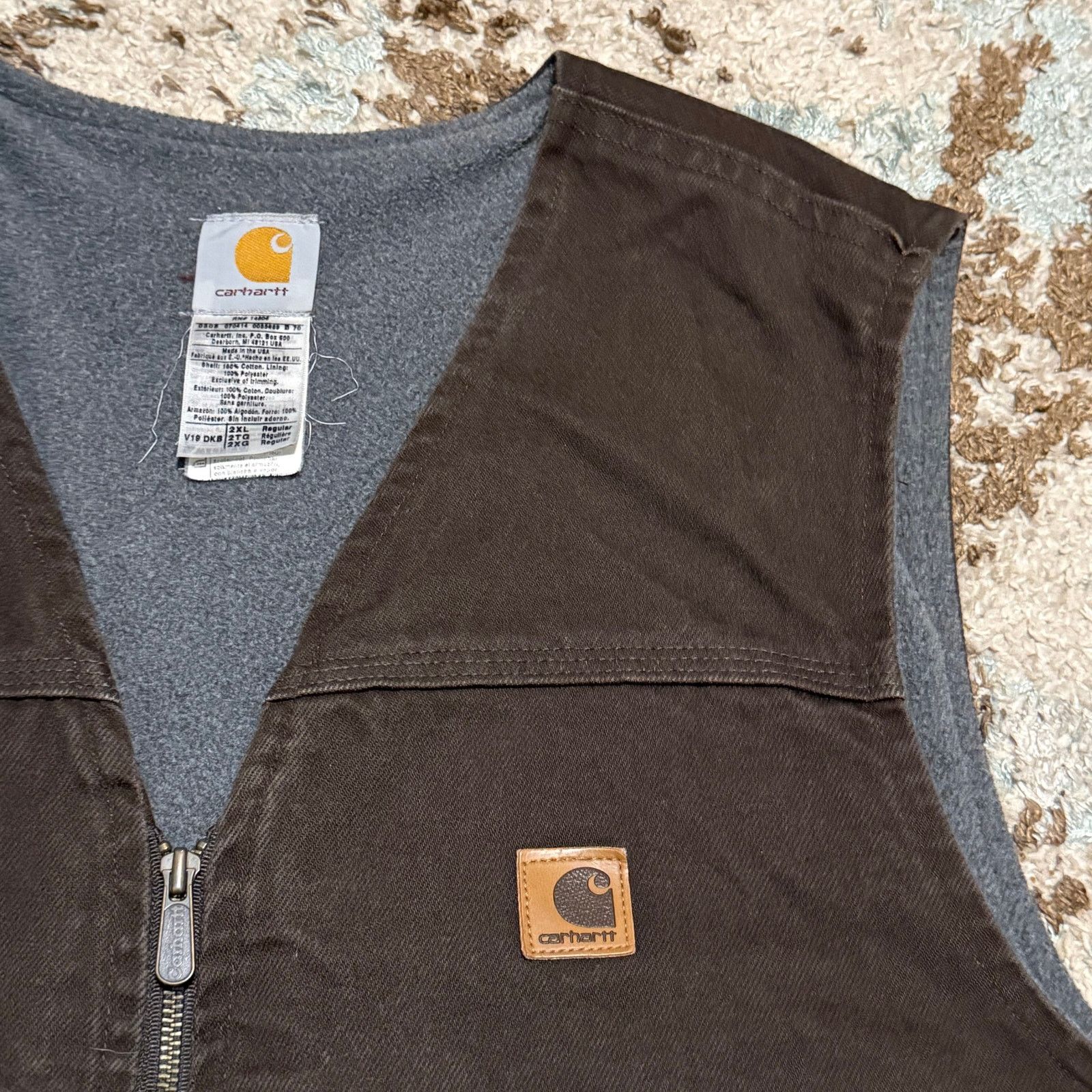 Carhartt Vintage Carhartt V19 DKB Canvas Vest Size 2XL Mocha Brown Size US XXL / EU 58 / 5 - 3 Thumbnail