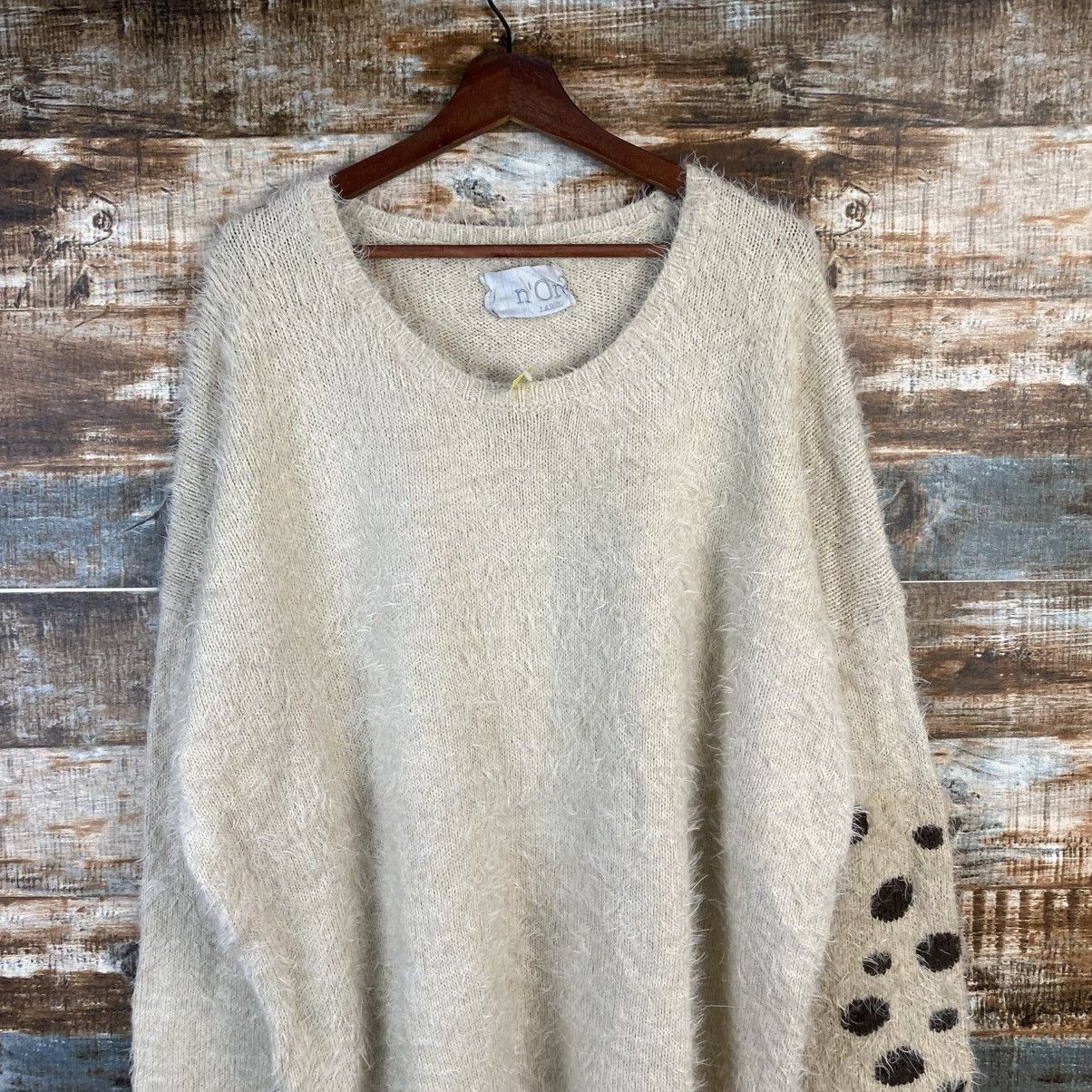 Homespun Knitwear DL N’or Beige Mohair Knitwear #C1111 Size XL / US 12-14 / IT 48-50 - 2 Thumbnail