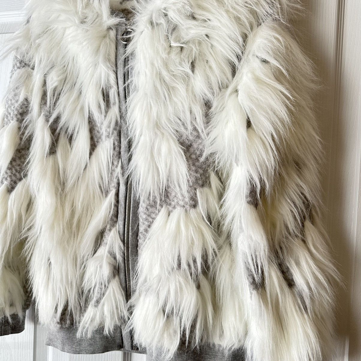 Zara New Zara Faux Fur White Gray Jacket Small 5584/214 RARE Size S / US 4 / IT 40 - 5 Thumbnail