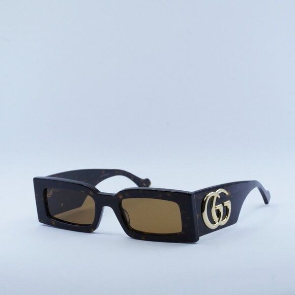 image of New Gucci Gg1425S 002 Dark Havana/brown Sunglasses, Women's