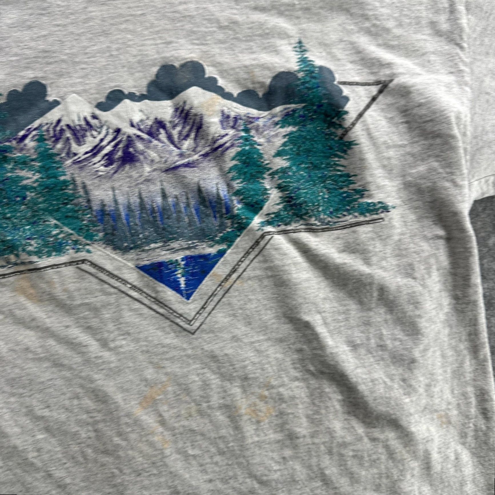 Doublet VINTAGE 90s Mountain Nature T-Shirt Mens Large Gray Double Collar Outdoor Graphic Tee Size US L / EU 52-54 / 3 - 7 Thumbnail