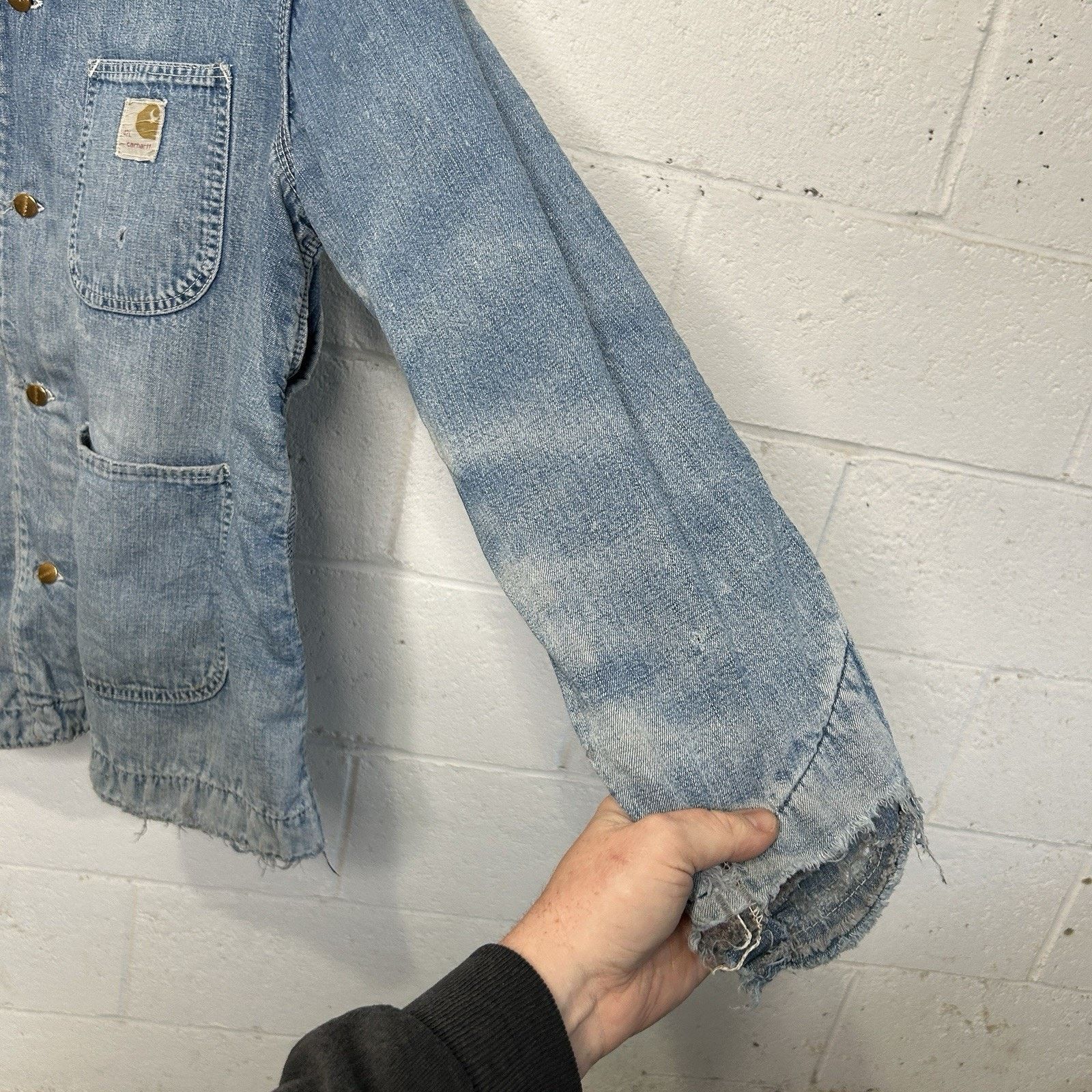 Carhartt Thrashed Vintage Carhartt Blanket-Lined Chore Coat “Denim” Size US L / EU 52-54 / 3 - 8 Thumbnail
