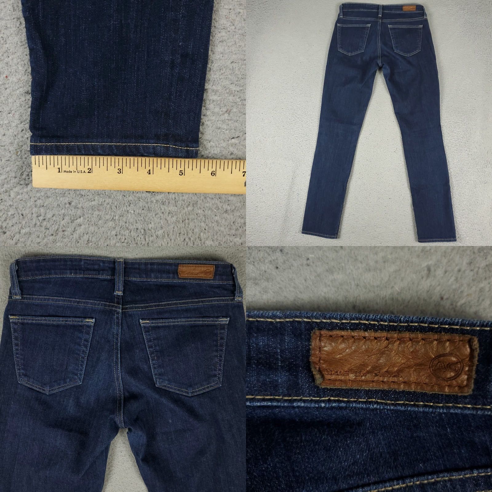 Vintage VINTAGE AG Adriano Goldschmied Jeans Womens 27x30 Skinny Cigarette Leg Denim Blue 2010s Size 27" / US 4 / IT 40 - 8 Thumbnail