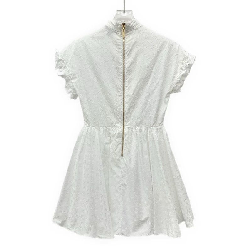 Louis Vuitton Louis Vuitton White logo embossed cotton lace dress Size XS / US 0-2 / IT 36-38 - 2 Thumbnail