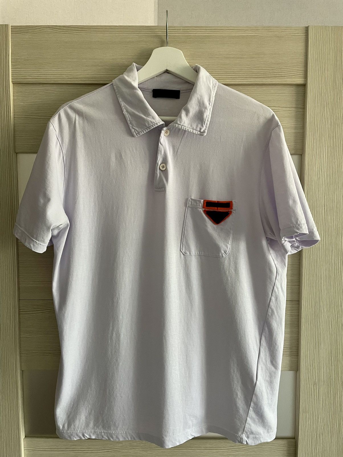 Prada Prada Vintage Lavender Orange/Black Logo Polo Shirt Size XL Size US XL / EU 56 / 4 - 1 Thumbnail