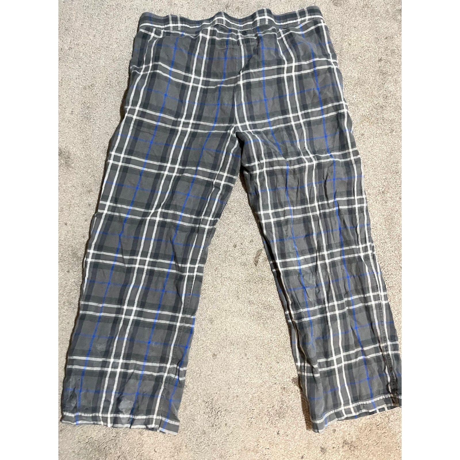 American Eagle Outfitters American Eagle Sweatpants XL Gray Plaid Fleece Lounge Straight Elastic Waist Pockets Mens Cargo Activewear Casual Travel Winter Fall Spring Size US 36 / EU 52 - 3 Thumbnail