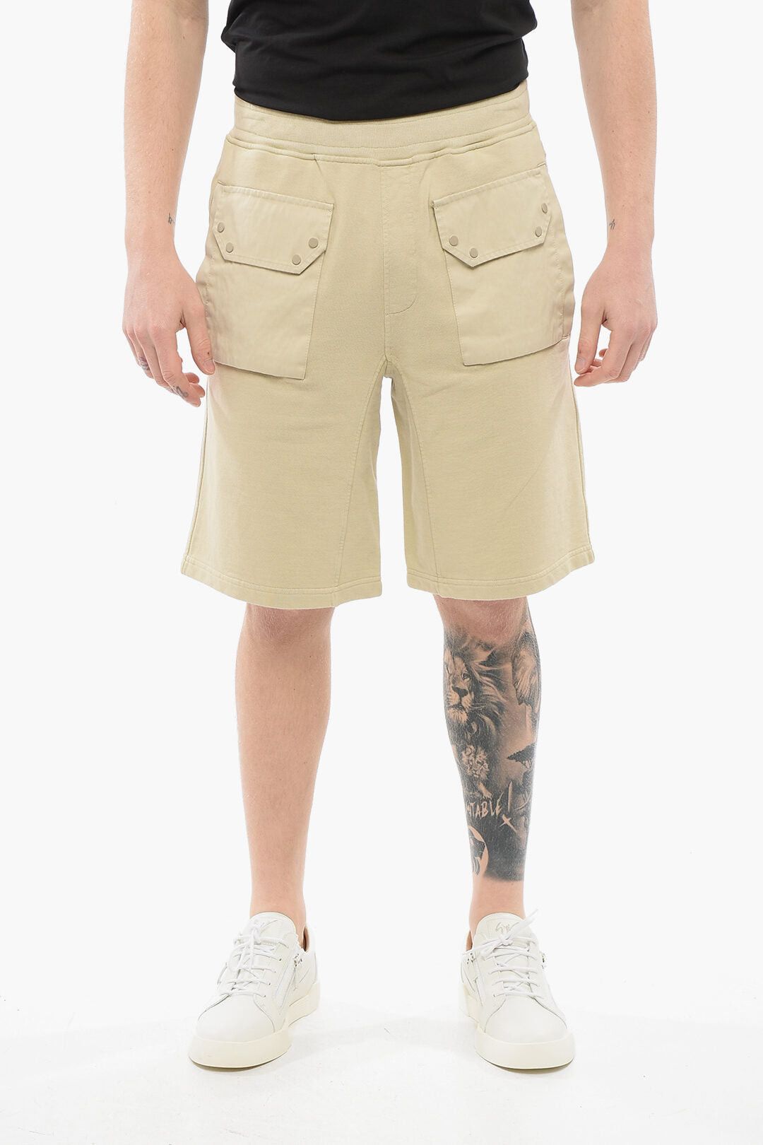 Fleece Shorts with Coated Cotton Pockets