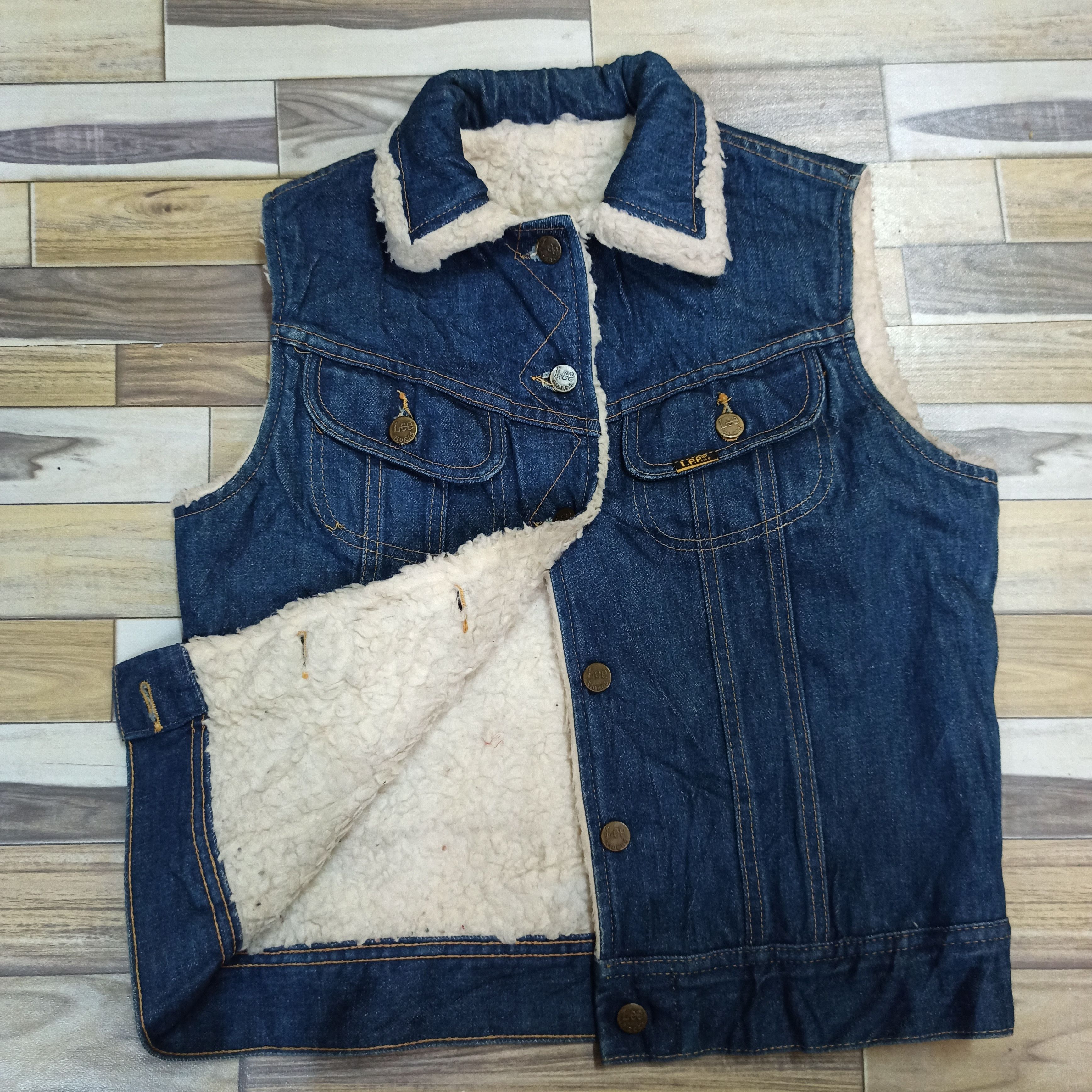 Lee Vintage 90s Lee Riders Chest Sherpa Lined Denim Rivet Jacket Size US S / EU 44-46 / 1 - 3 Thumbnail