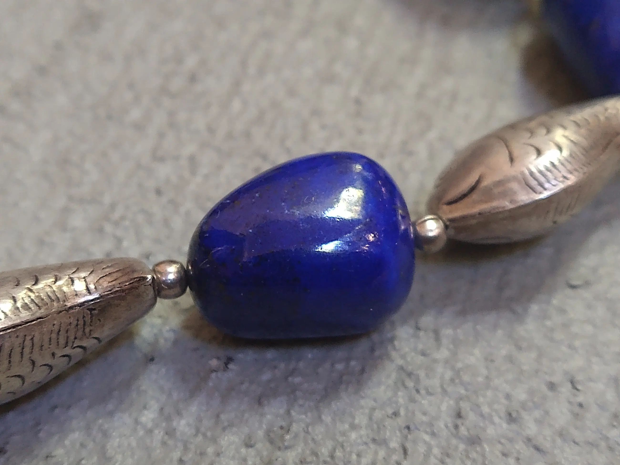 Jewelry Sterling Silver Necklace Fish Lapis Lazuli Size ONE SIZE - 6 Thumbnail