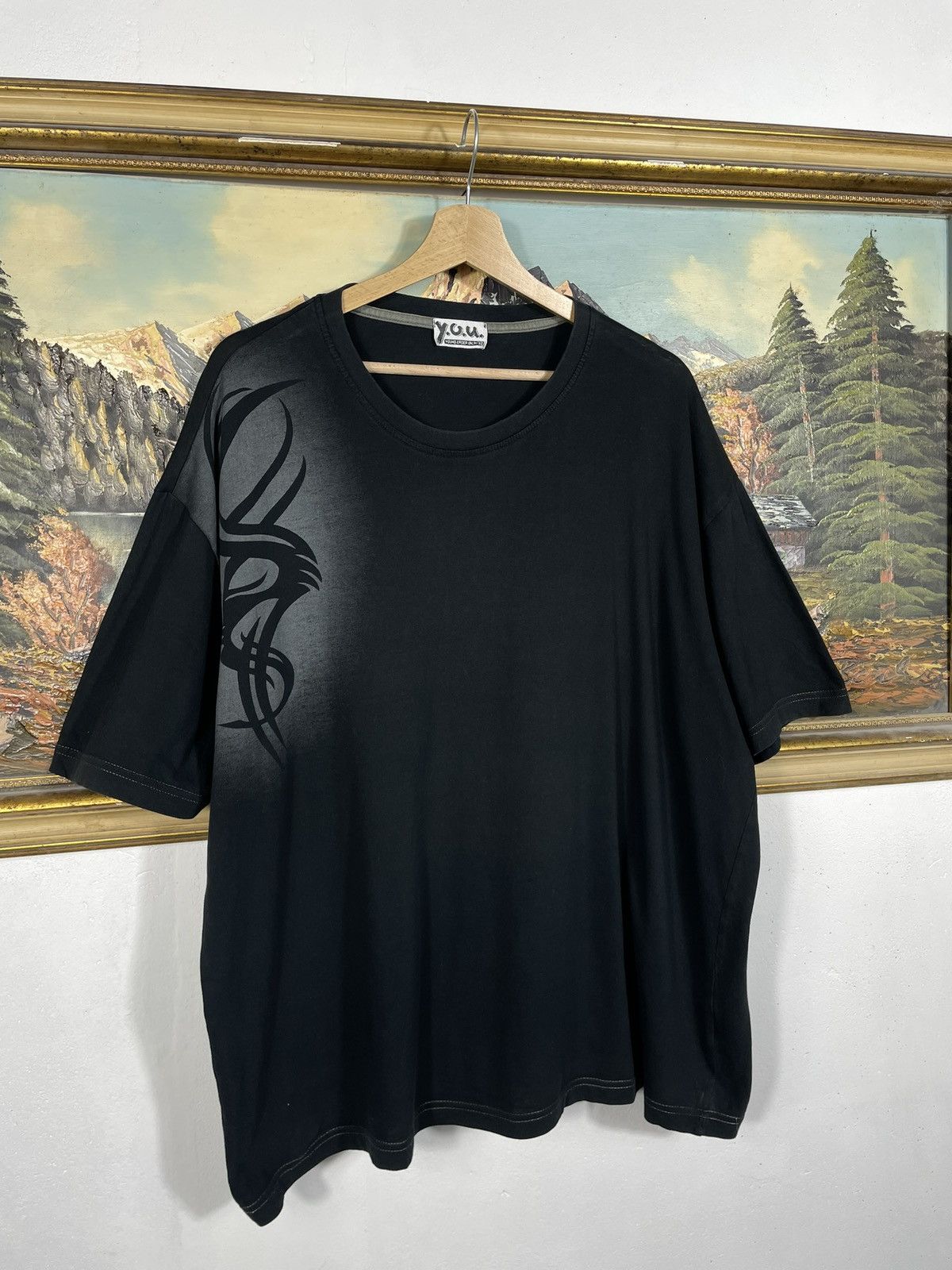 If Six Was Nine Vintage Y2k Black T-shirt Tee Tribal Affliction Avant Garde Size US XXL / EU 58 / 5 - 3 Thumbnail