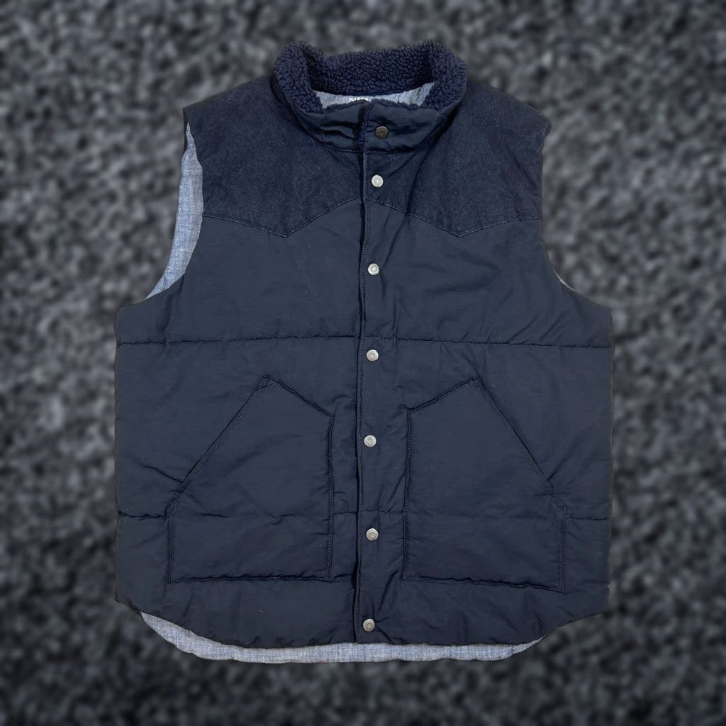 Gap VINTAGE Gap 1969 Mens Dark Blue Quilted Denim Vest with Sherpa Lining & Pockets Size XL Size US XL / EU 56 / 4 - 1 Thumbnail