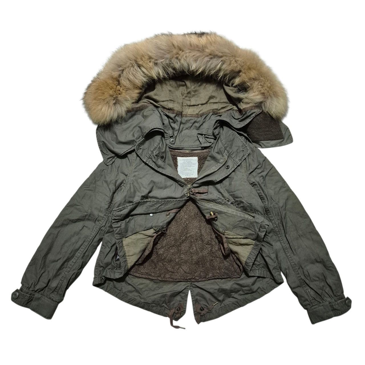 00s goa fur hoodie japanese label パーカー GOA Japanese brand GOA detachable fur trim zip up hoodie | Grailed