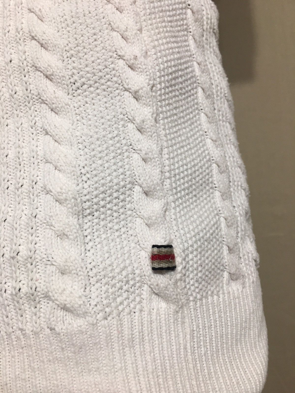 Burberry BURBERRY London Ivory Knit Cotton Shortsleeved Jumper Sz M Size M / US 6-8 / IT 42-44 - 3 Thumbnail