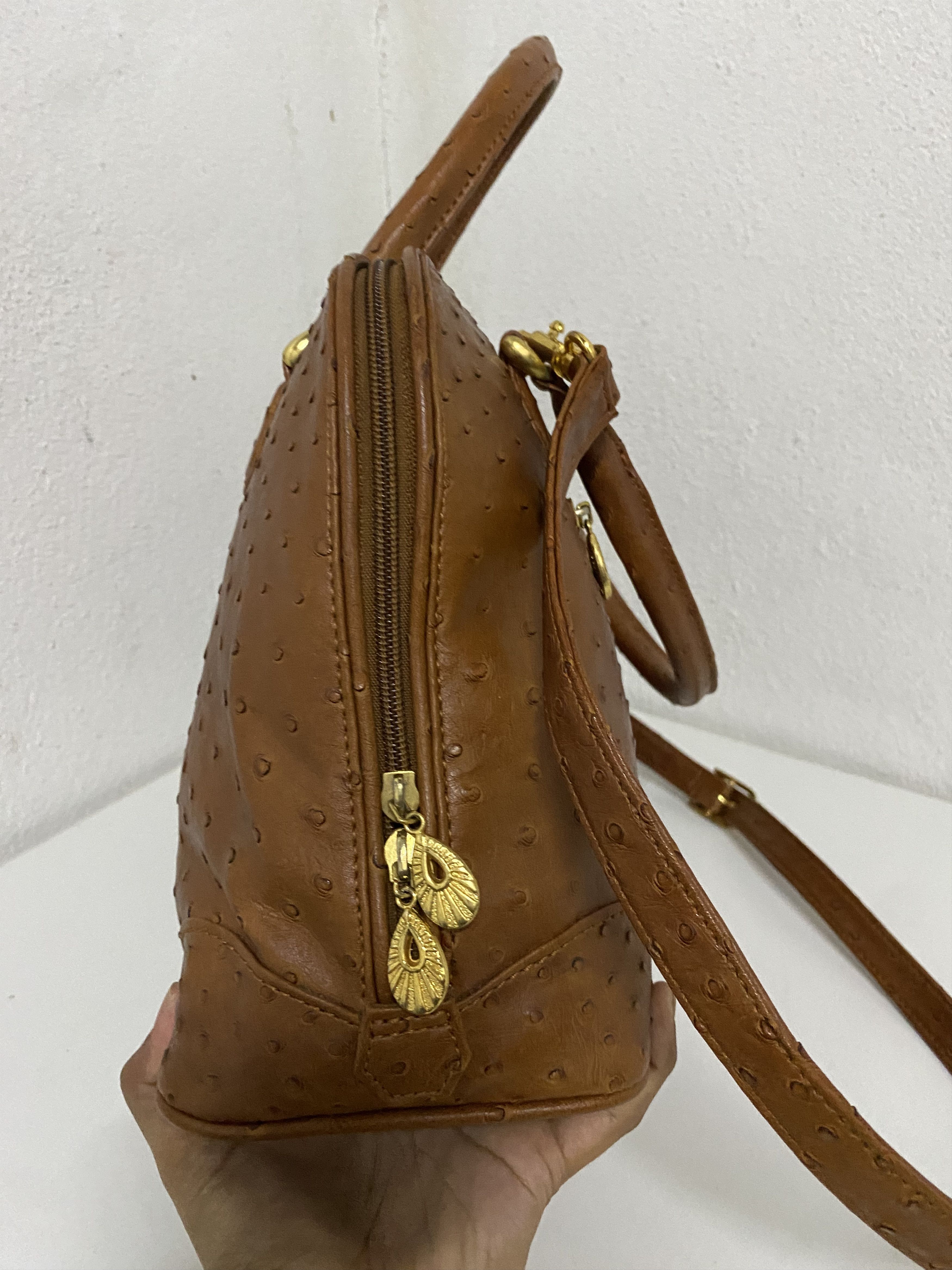 Leather Ostrich Leather Two Way Bag Size ONE SIZE - 8 Thumbnail