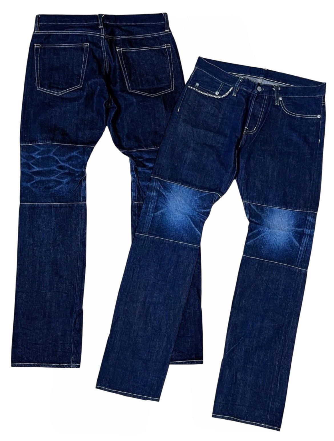 Hysteric Glamour HYSTERIC GLAMOUR (SAMPLE)STUDDED POCKET SELVEDGE DENIM JEAN Size US 32 / EU 48 - 1 Thumbnail