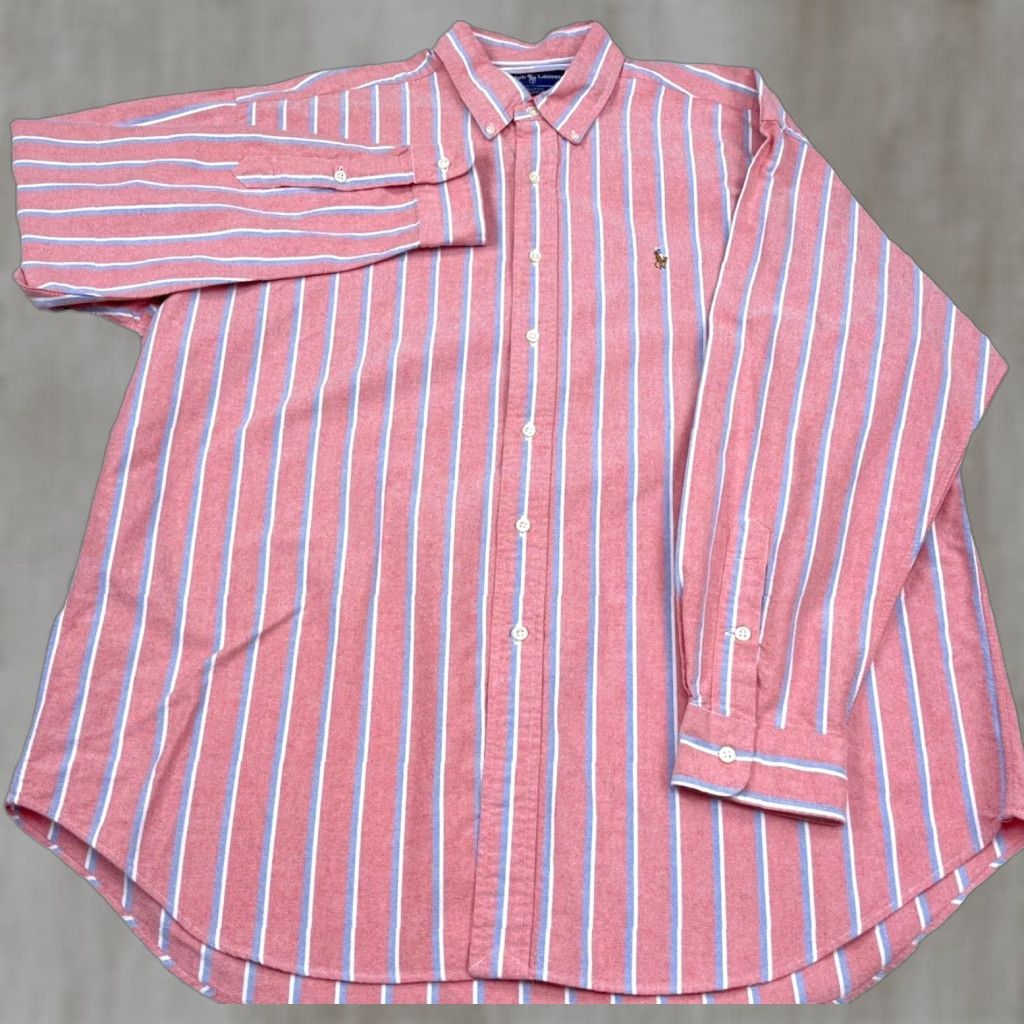 Ralph Lauren Ralph Lauren Shirt Men XL Pink Purple Oxford Button-Up Classic Fit Cotton Size 46R - 1 Thumbnail