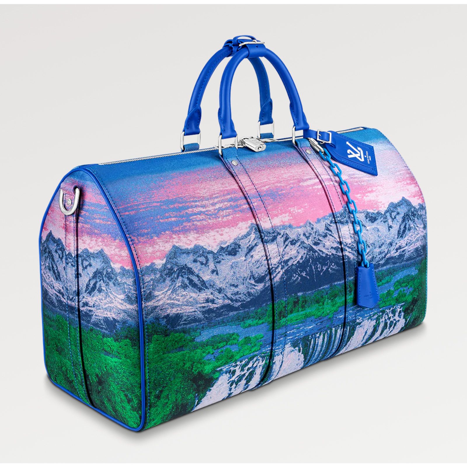 Louis Vuitton Louis Vuitton Keepall Virgil Blue Weekend Travel Bag Size ONE SIZE - 4 Thumbnail