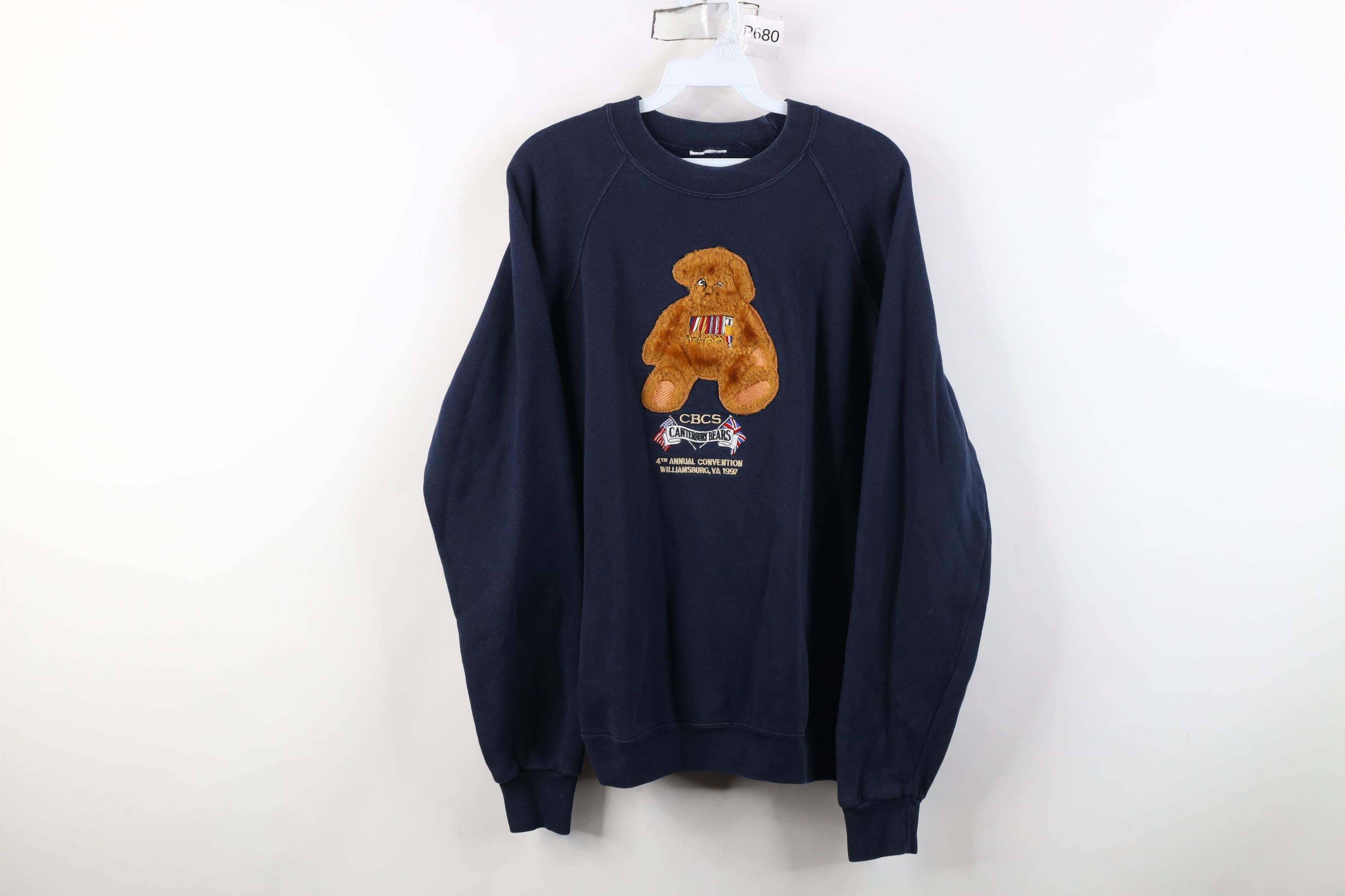 Vintage Vintage 90s Canterbury Bears Convention Sweatshirt Blue USA Size L / US 10 / IT 46 - 1 Thumbnail