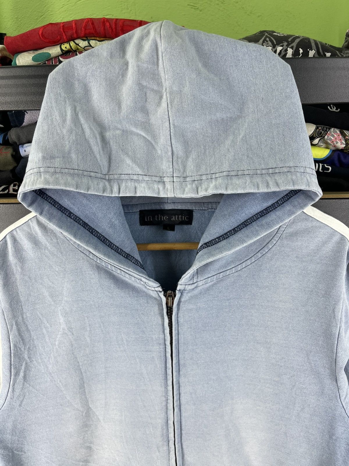 In The Attic Vintage In The Attic Zip Hoodie White Stripes Size US L / EU 52-54 / 3 - 2 Thumbnail