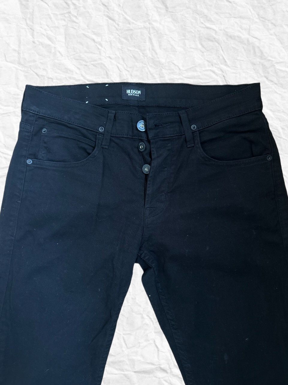 Hudson Hudson Byron Slim Straight Black Jeans Size US 31 - 2 Thumbnail