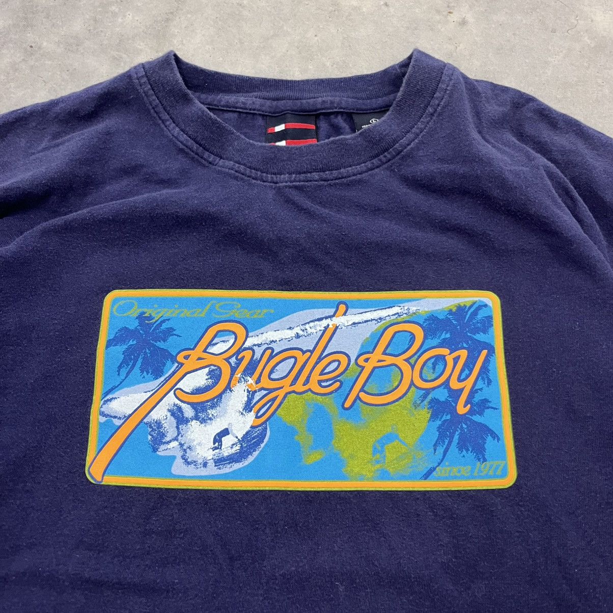 Billabong × Bugle Boy × Vintage Crazy Vintage Y2K Surf wear Bugle Boy T Shirt Navy Large Size US L / EU 52-54 / 3 - 4 Thumbnail